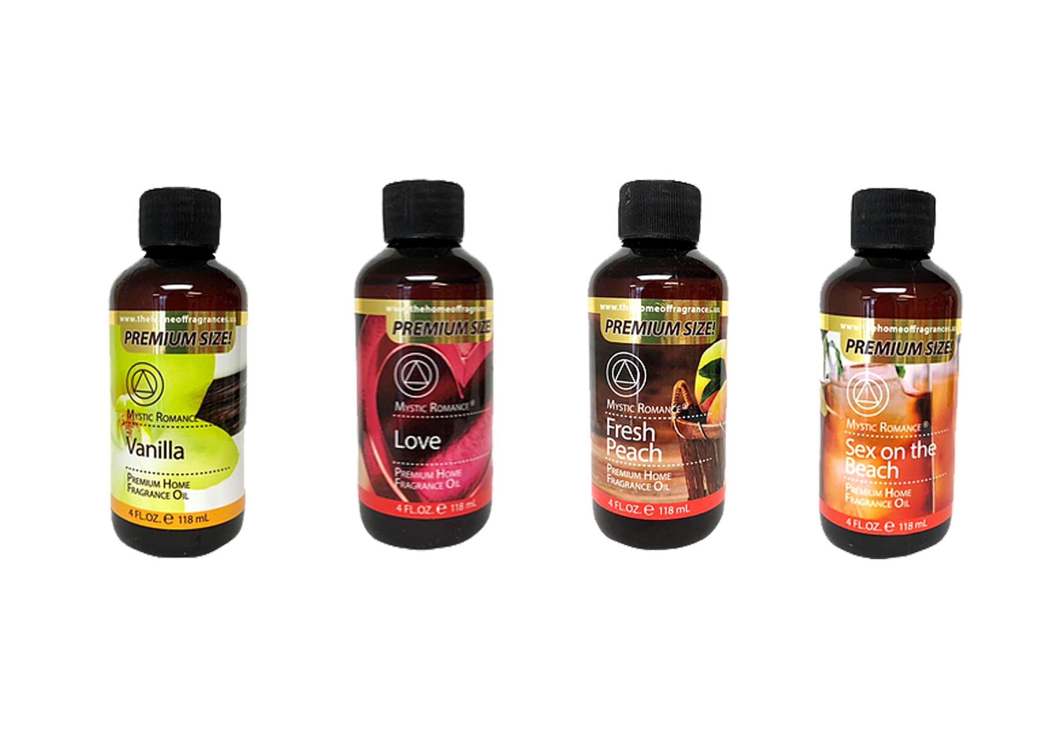 Premium 4-Pack 4oz Fragrance Oils for Home, Diffuser & DIY Crafts - Aromatherapy Scents for Relaxation & Stress Relief