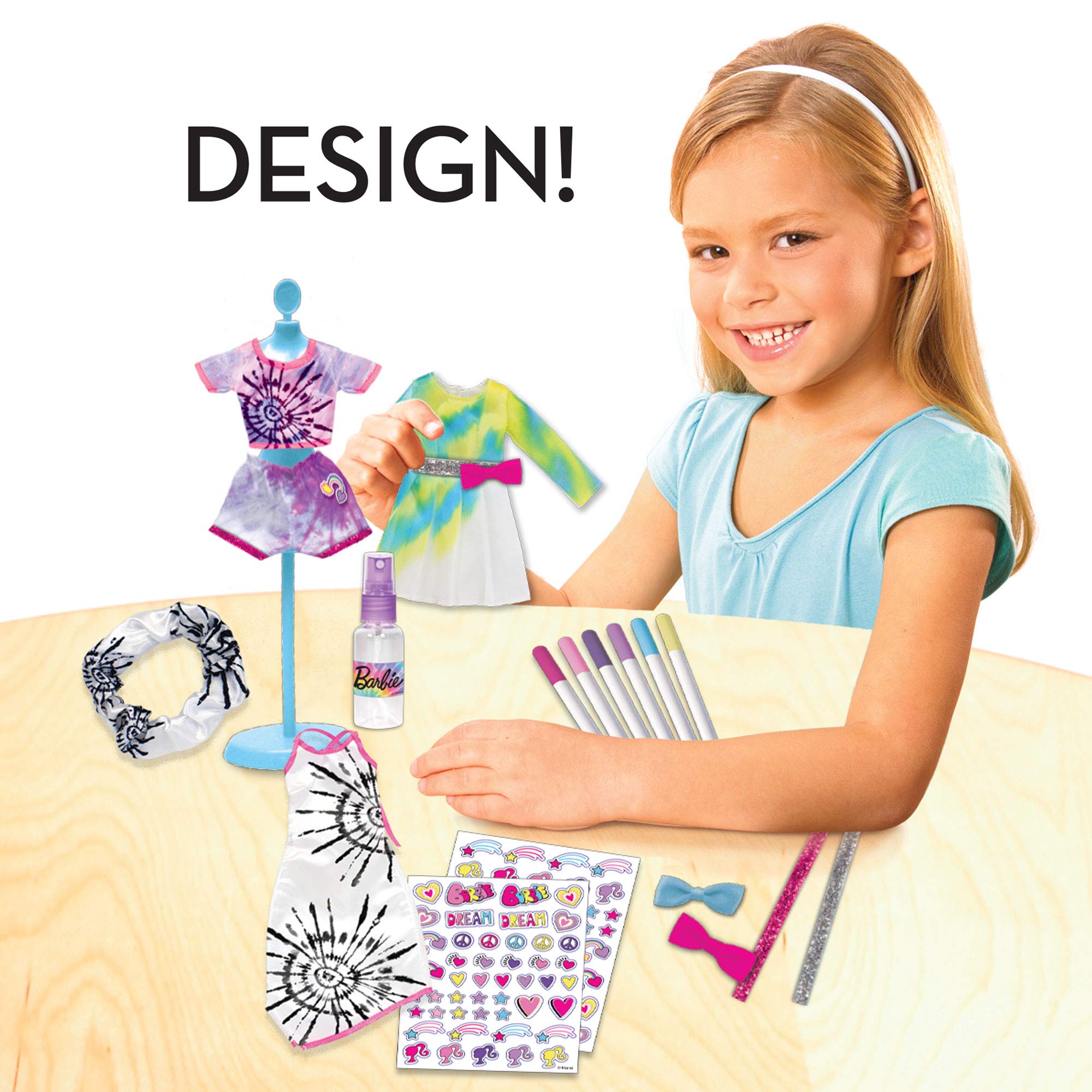 Barbie Tie-Dye Fashion Designer Kit - DIY Creative Activity Set for Girls | Make Custom Tie-Dye Clothes & Accessories | Perfect for Birthday Gifts, Playdates & Fashion Design Fun