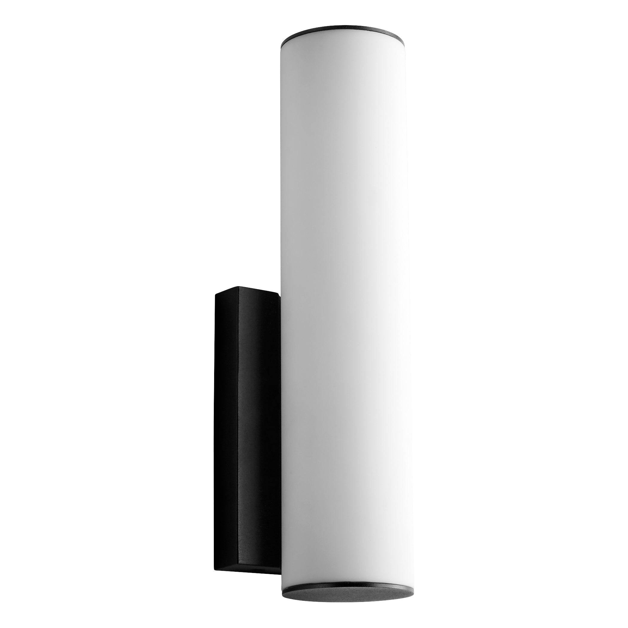 Oxygen FUGIT 3 5010 15 Cylinder Wall Sconce LED Light - 12 Inch White Acrylic Lens, 3000K Warm White, Black Finish - Perfect for Bedroom, Hallway & Staircase Lighting