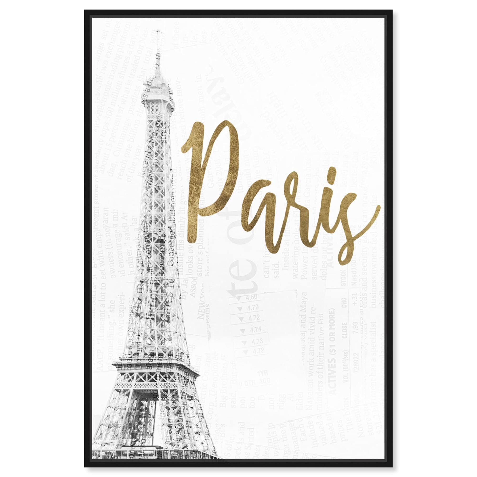 Paris Heart Framed Canvas Print - European Cities & Skylines Wall Art Decor for Living Room, Bedroom & Office | Home & Gift Idea