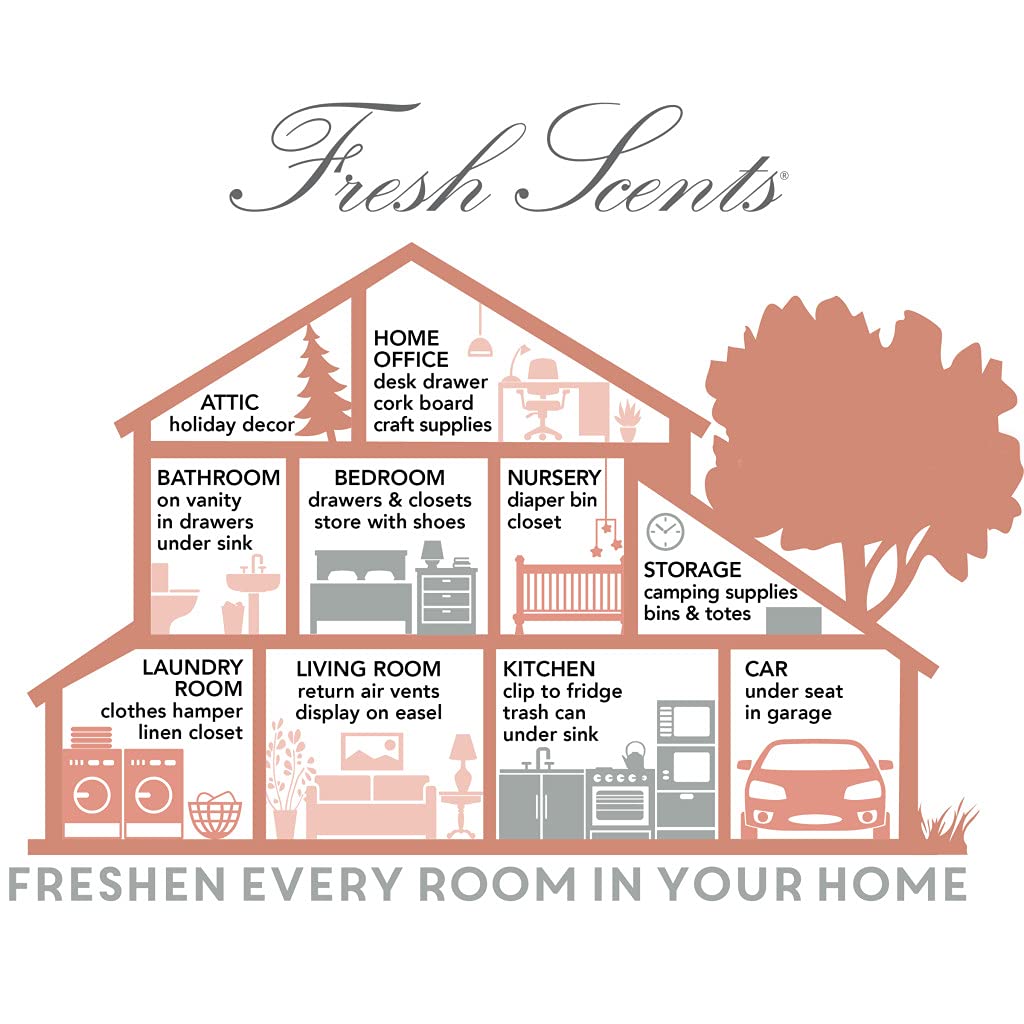 Willowbrook Fresh Scented Sachet Packets - 6 Pack Long Lasting Fragrance Bags for Drawers, Closets, Cars & Home | Aromatic Air Freshener for Wardrobes, Vehicles & Small Spaces | Perfect for Gifting & Everyday Use