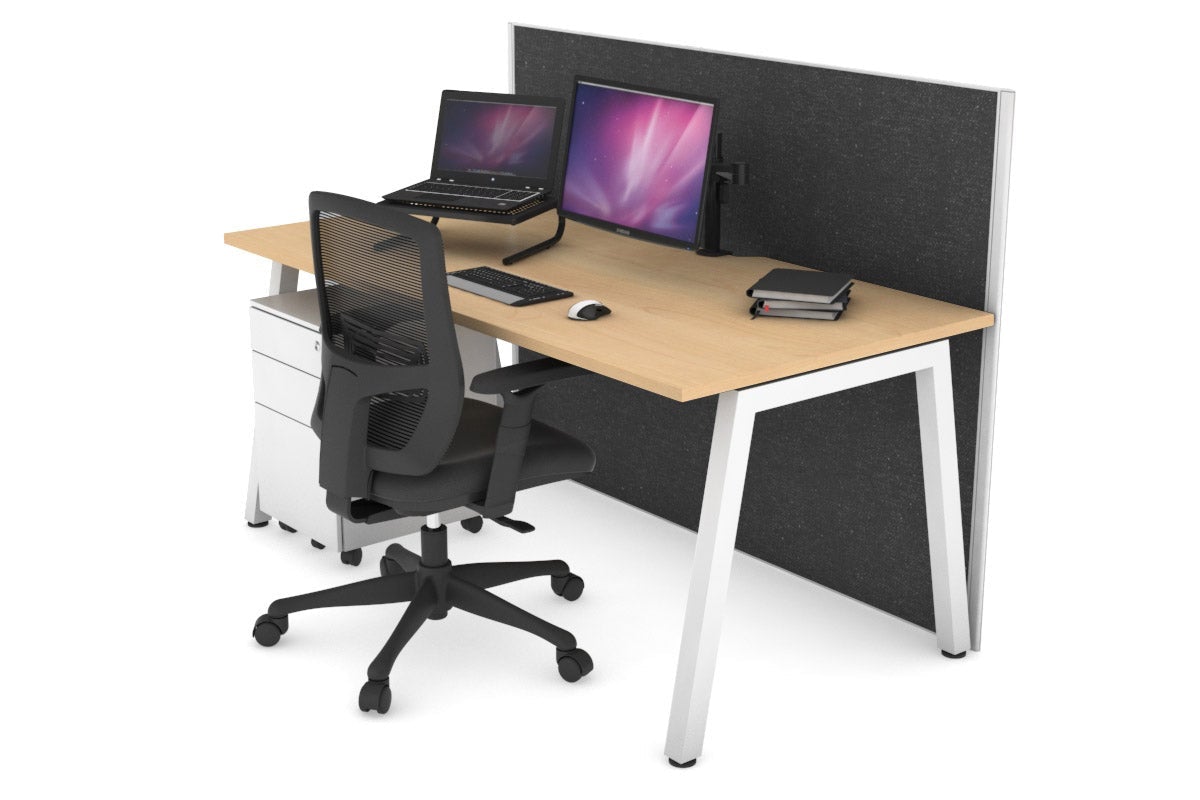 Horizon Quadro A Legs Office Desk - 1600L x 800W with Cable Management Scallop | Modern Workstation for Home Office, Study Room & Small Business Spaces