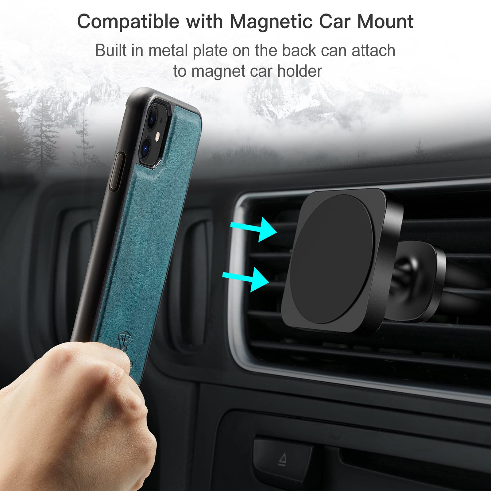 Samsung Galaxy S21/S20 5G Magnetic Phone Case with Detachable Card Holder - 5 Card Slots, Protective Cover for Daily Use, Travel & Car Mounting