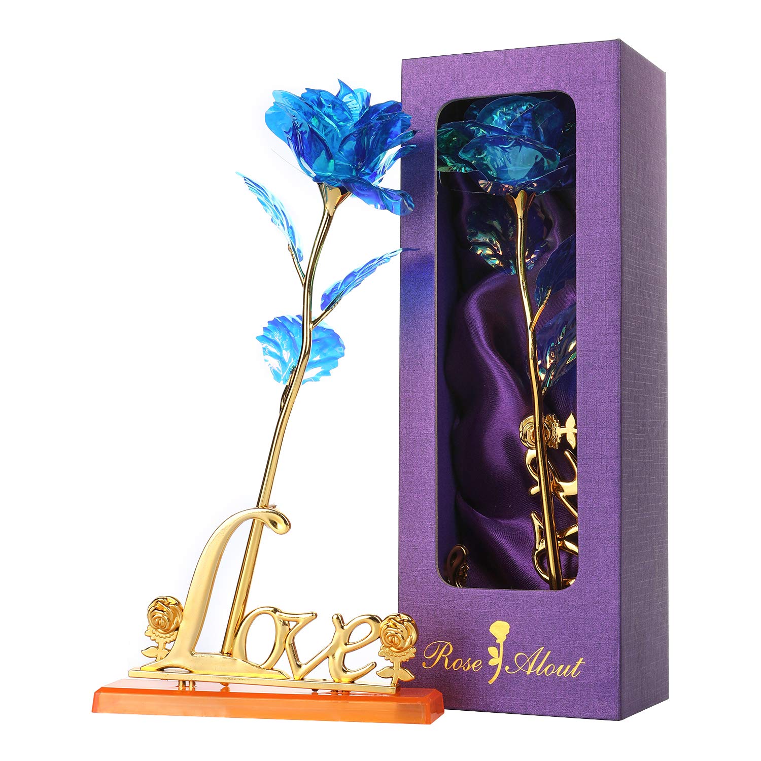 Eternal Galaxy Rose in Blue - Luxury Preserved Infinity Rose Gift Box for Valentine's Day, Mother's Day & Thanksgiving - Perfect Romantic Gift for Anniversary, Wedding & Special Occasions