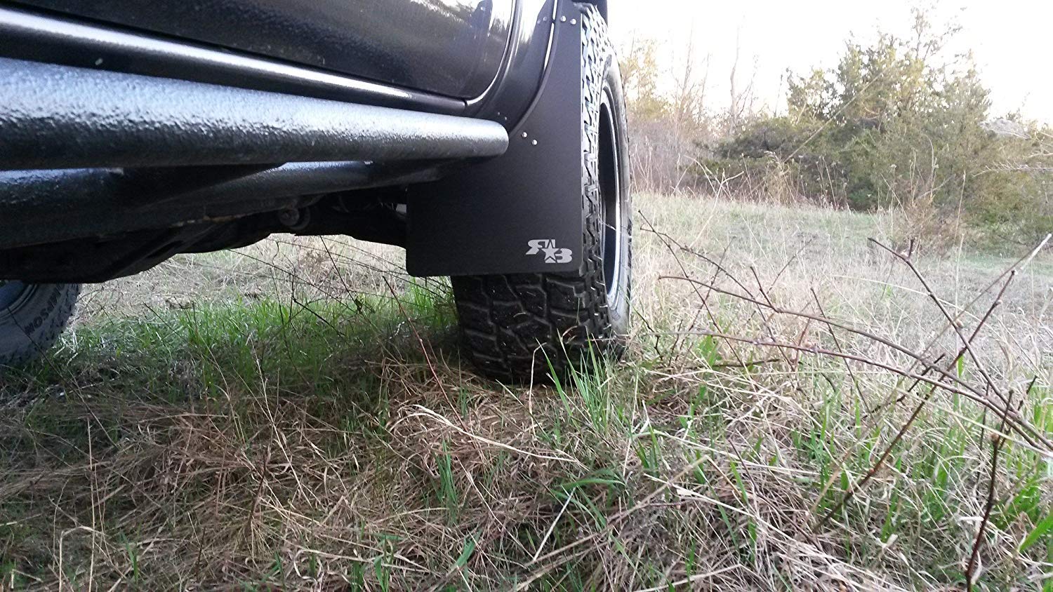 RokBlokz Mud Flaps for 2005-2015 Toyota Tacoma - Heavy Duty Splash Guards - Set of 4 with Hardware - Black with Black Logo - Fits Oversized Tires - Perfect for Off-Roading, Truck Protection & Custom Styling