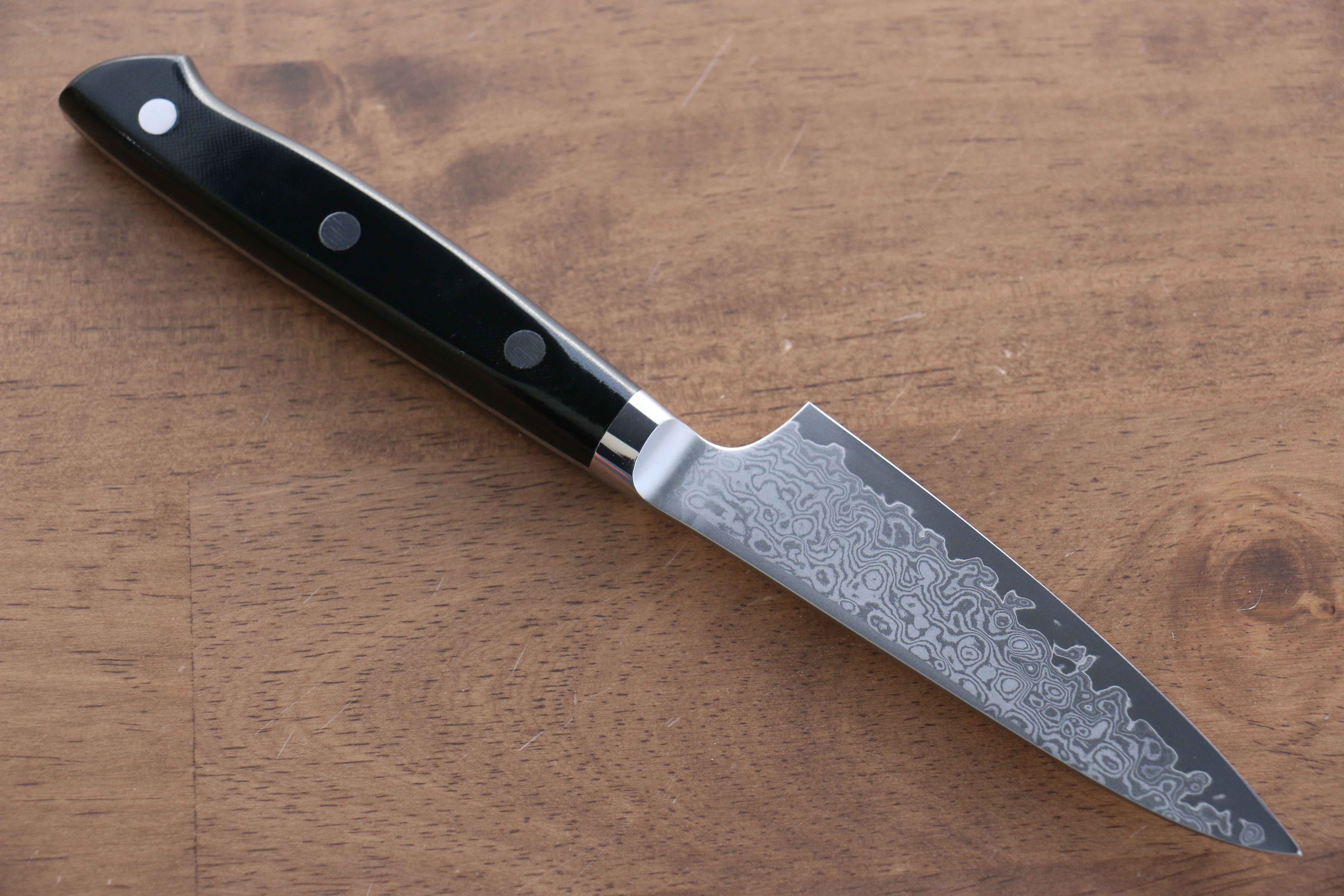 Premium Seisuke VG10 33-Layer Damascus Petty Utility Knife 105mm with Micarta Handle - Perfect for Kitchen, Camping & Outdoor Cooking