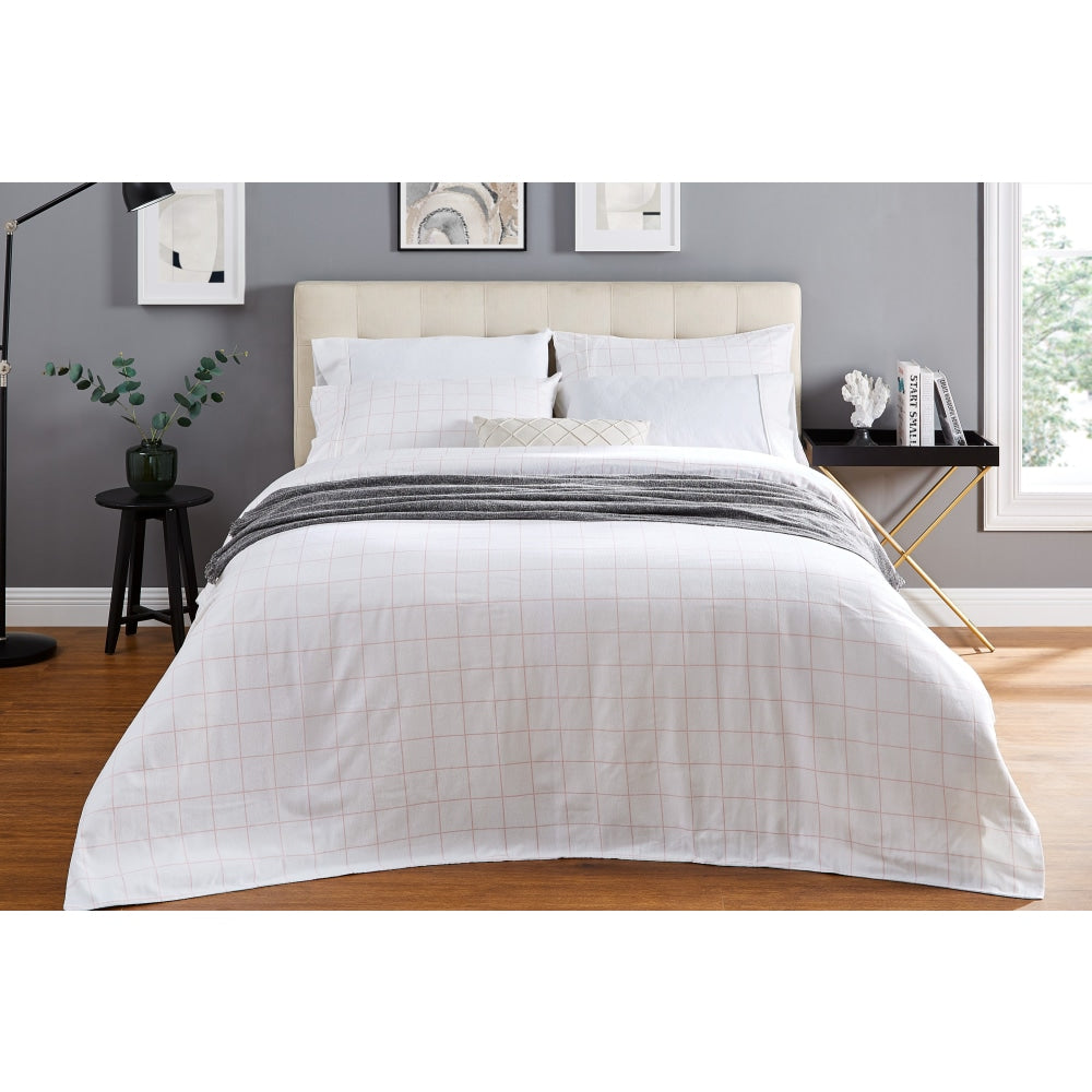 Soft & Breathable 100% Cotton Flannelette Quilt Cover Set - Pink Double Size for Cozy Bedroom Decor | Perfect for Winter Nights & Guest Room Comfort