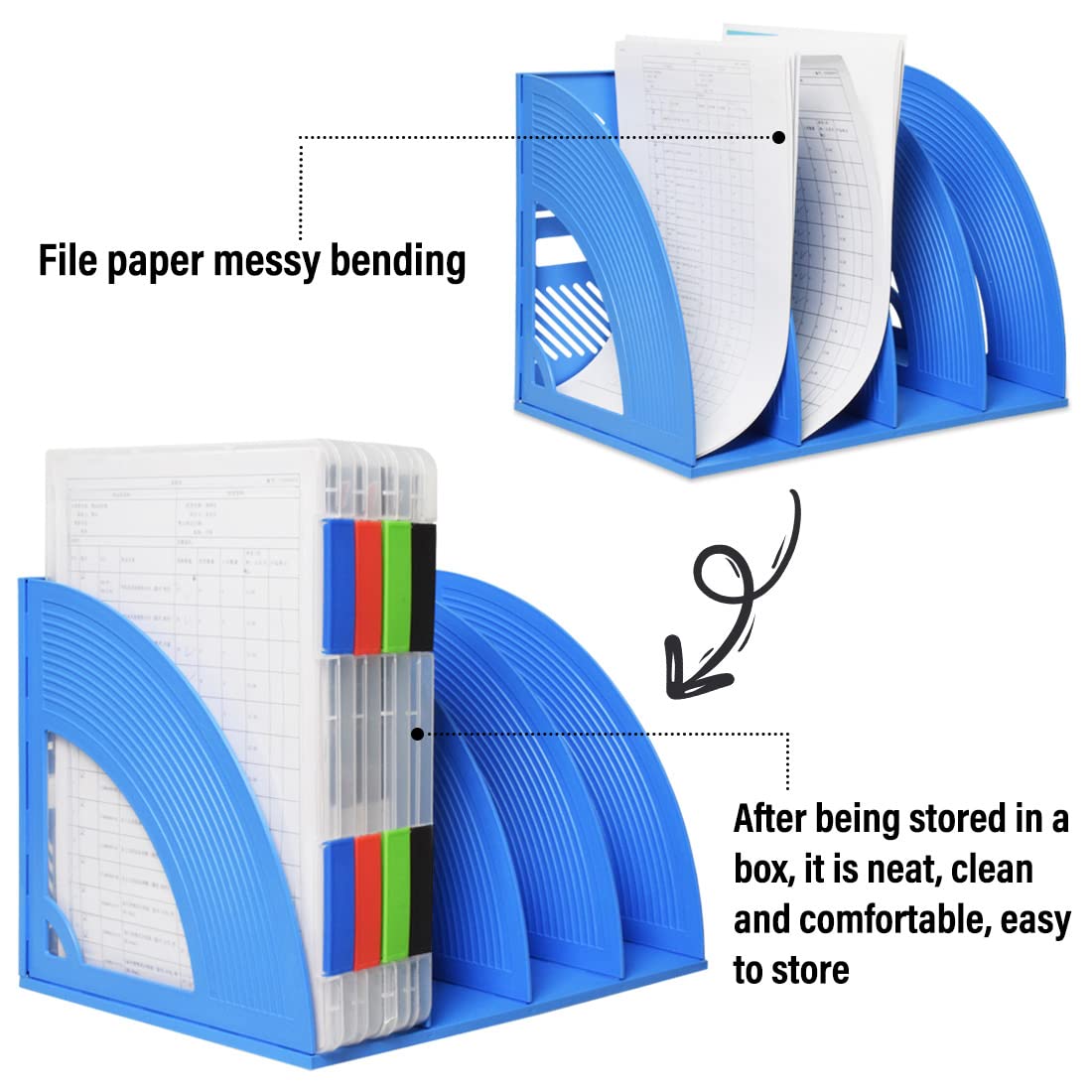 Lemical 4 Pack Plastic Paper Storage Containers - Portable Scrapbook Organizer Box for 8.5x11 Letter & A4 Documents - Perfect for Office, School, Craft Room to Store Files, Photos, Stamps, Cards & Stationery