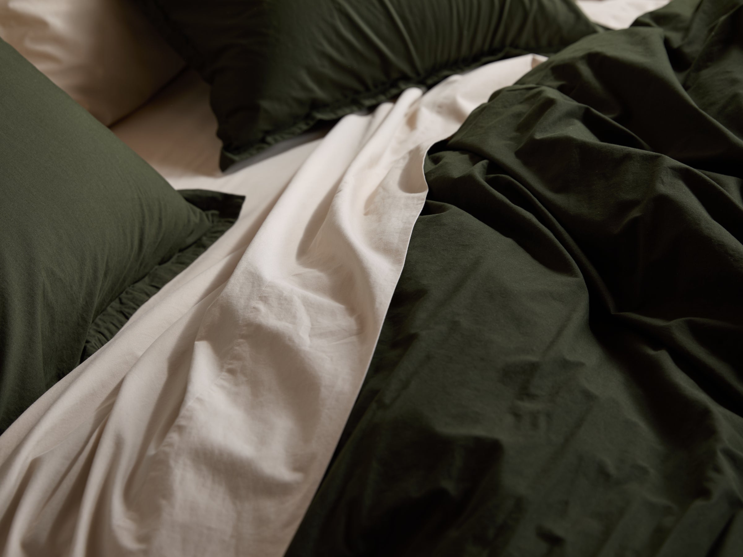 Soft Brushed Cotton Top Sheet - Breathable & Comfortable Fitted Bed Sheet for All Seasons (Evergreen) | Perfect for Cozy Nights & Guest Bedrooms