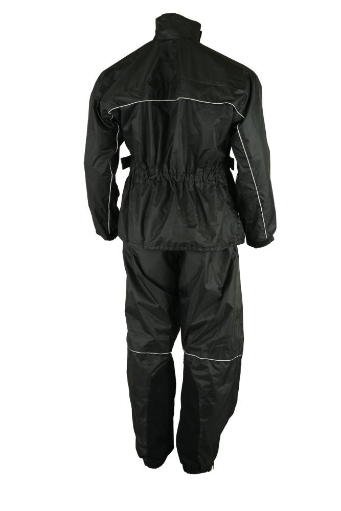 Daniel Smart Motorcycle Rain Suit for Men - Waterproof Polyester Softshell with Reflective Piping & Zipper Closure - Ideal for Commuting, Touring & Wet Weather Riding