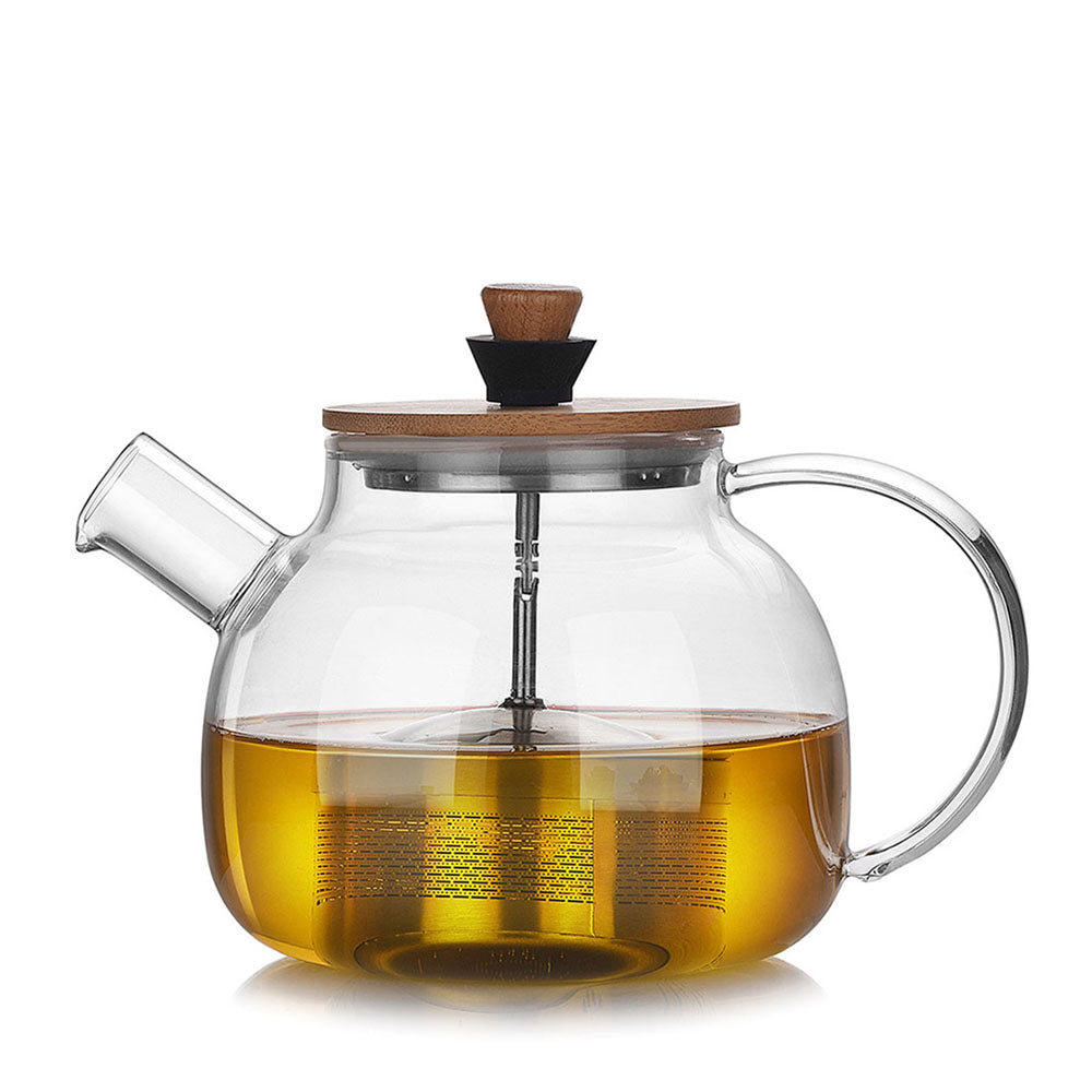 Premium Stainless Steel Loose Leaf Tea Infuser with Glass Teapot - Perfect for Home, Office & Tea Ceremonies | Herbal, Green & Black Tea Brewing Set