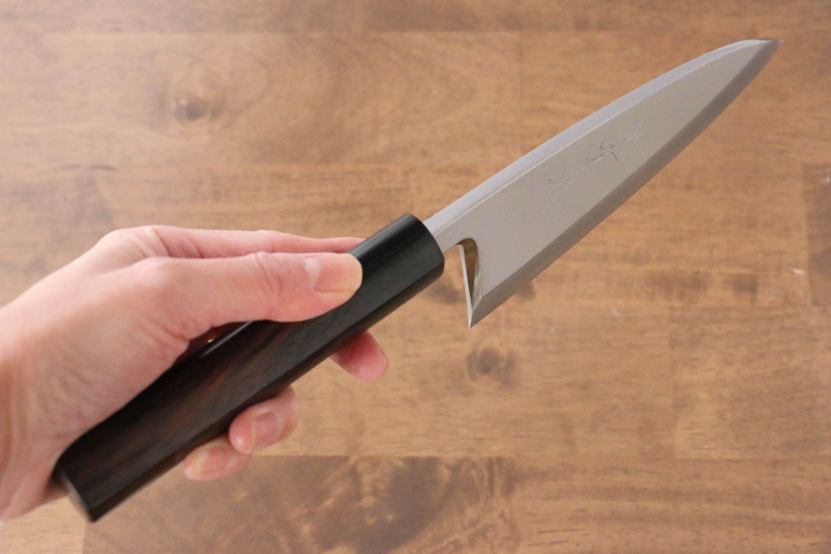 Jikko Silver Steel No.3 Deba Knife 150mm - Premium Japanese Kitchen Knife with Shitan Handle for Sushi, Fish Filleting & Professional Cooking