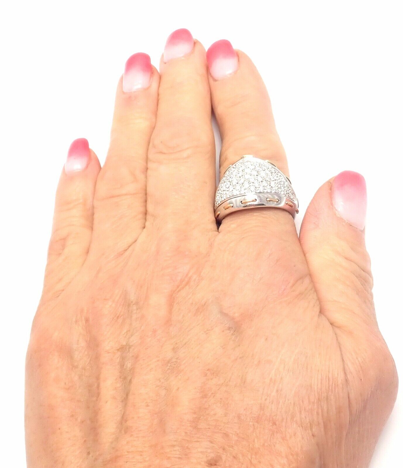 Authentic Damiani 18K White Gold 1.36 Carat Diamond Cocktail Ring for Women | Luxury Statement Jewelry | Perfect for Weddings, Anniversaries & Special Occasions