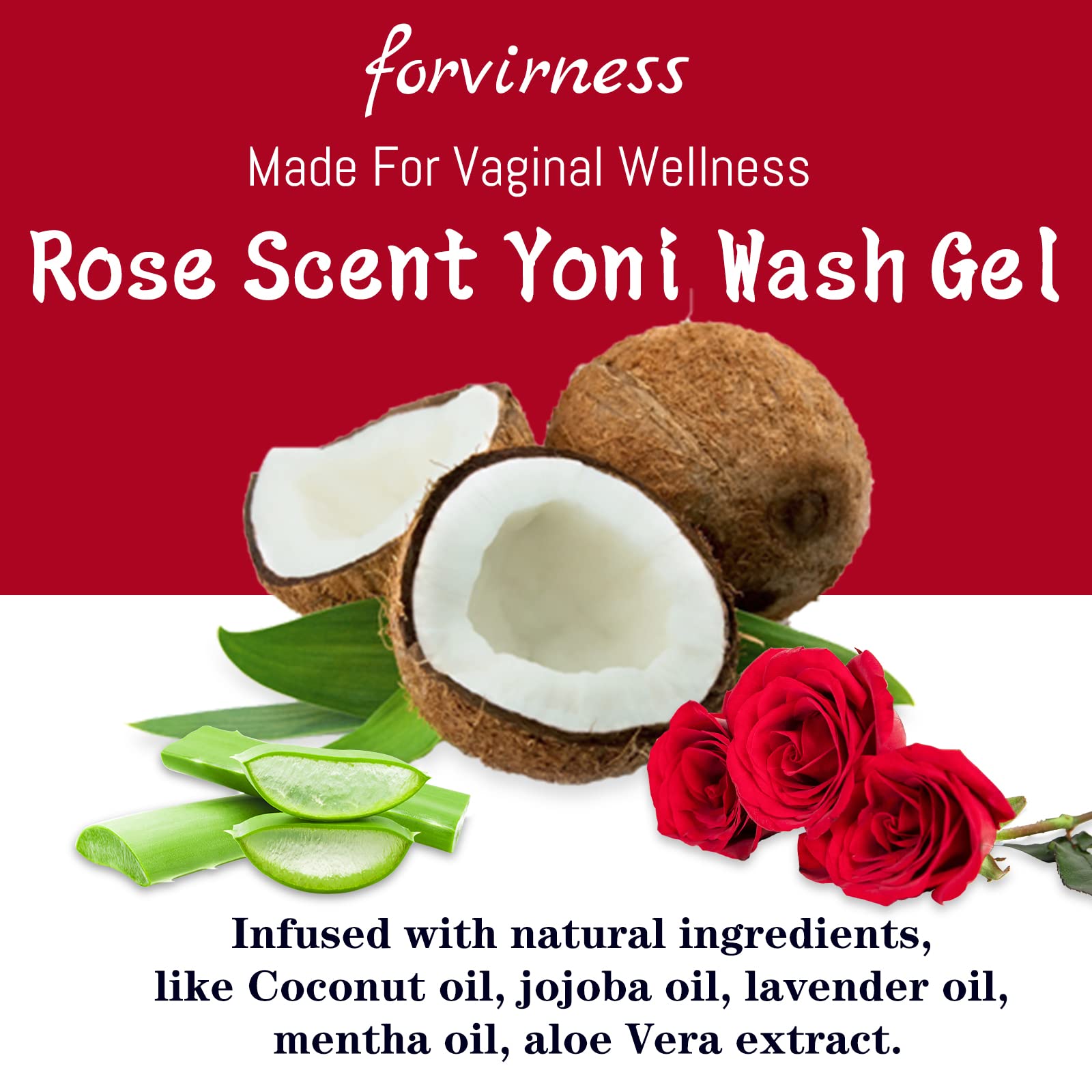 pH Balanced Feminine Wash for Women - Gentle Vaginal Cleanser with Rose Extract, 6.7 fl.oz Intimate Hygiene Solution | Perfect for Daily Use & Post-Workout Freshness