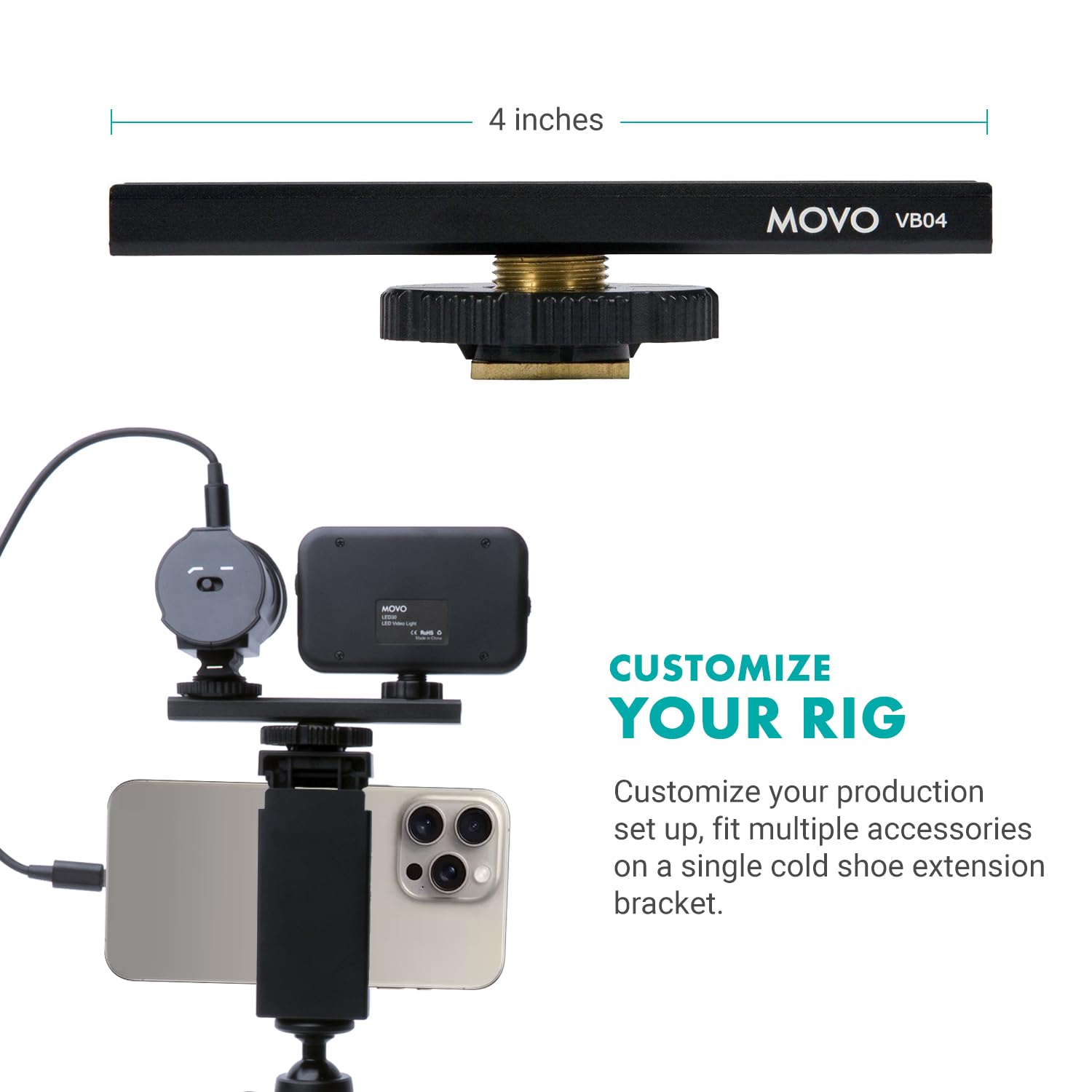 MOVO USB-C Vlogging Kit for iPhone 15/16 Pro - Complete Phone Video Accessories Set with Tripod, Mount, LED Light & Shotgun Mic - Perfect for YouTube Content Creation, TikTok Videos, Podcasting & Live Streaming