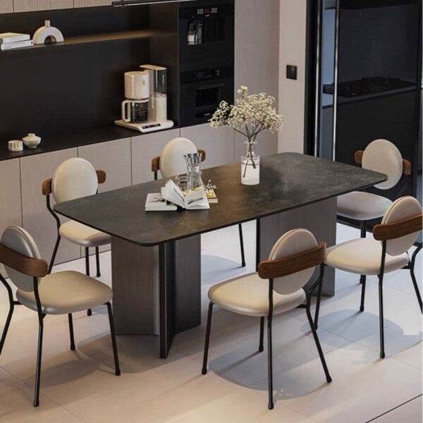 Premium Emerson Sintered Stone Dining Table - Modern & Durable Kitchen Table for Dining Room, Perfect for Family Gatherings & Dinner Parties