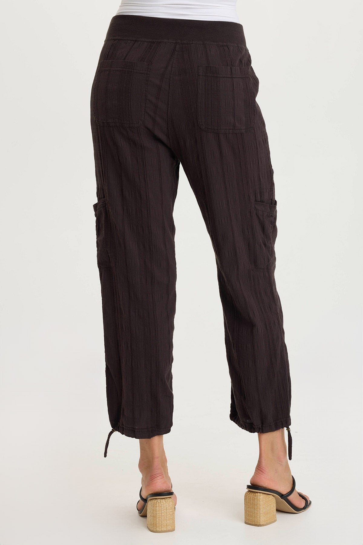 Ryle Textured Gauze Cargo Crop Pants - Women's Casual Streetwear Joggers for Summer Outdoor Activities & Travel