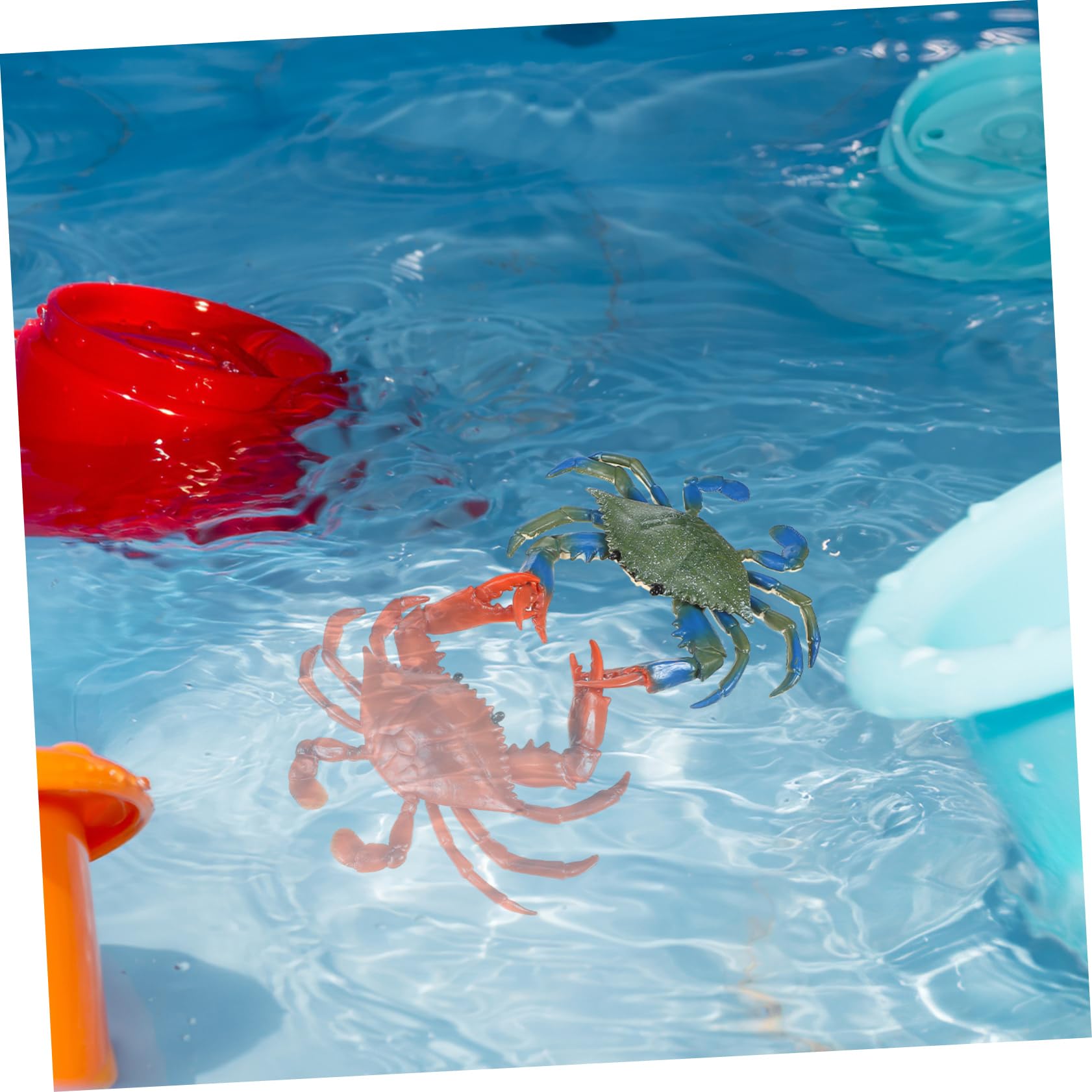 iFundom 16 Pcs Kids Water Play Toy Set - Plastic Crab & Sea Animal Figures for Pool, Beach & Bath Time Fun - Safe PVC Ocean Creatures for Toddlers & Children