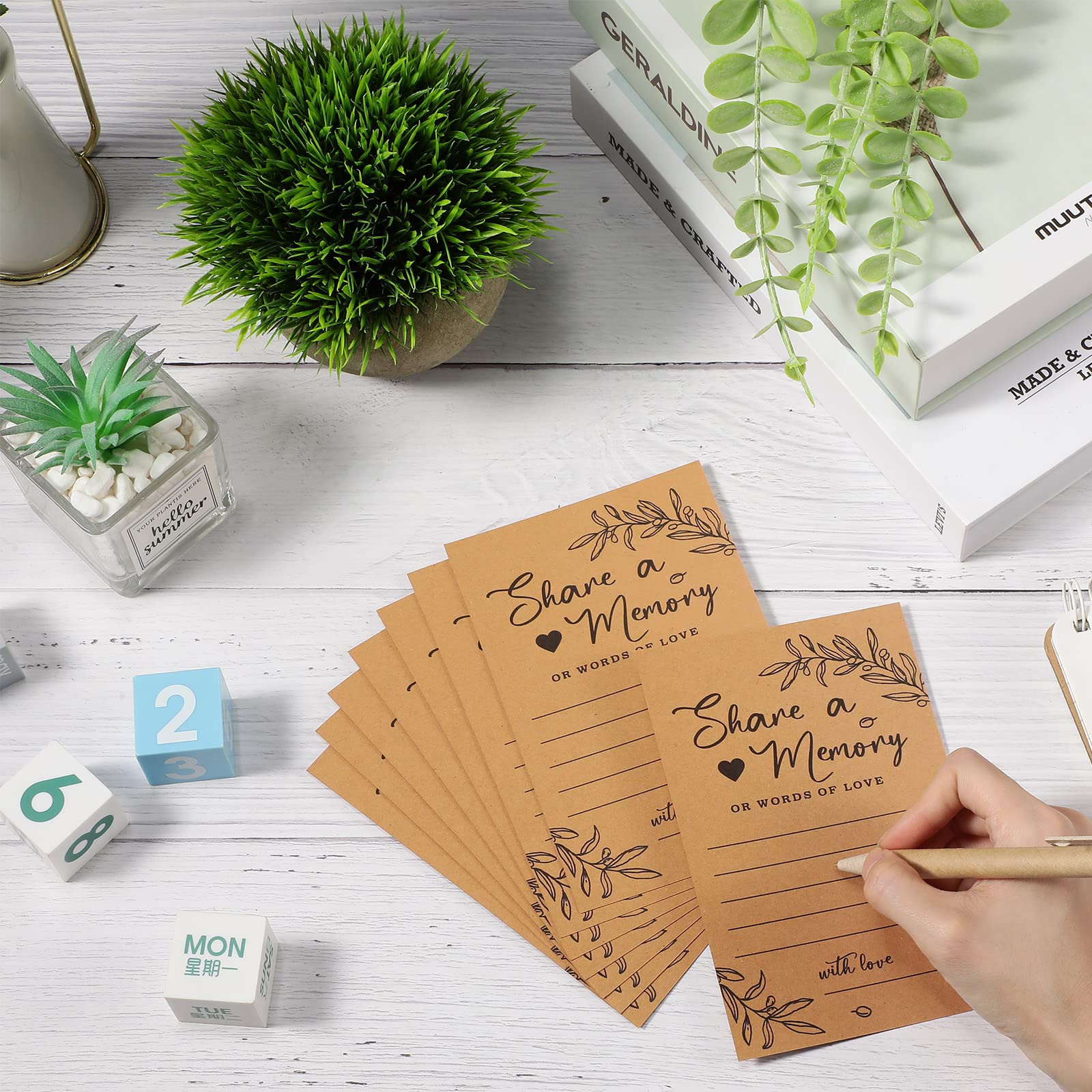 50 Pcs Kraft Memory Cards for Life Events - Funeral, Graduation, Wedding, Bridal Shower, Birthday, Anniversary & Retirement - Guest Book Alternative for Cherished Memories & Keepsakes (Perfect for Scrapbooking & Photo Albums)