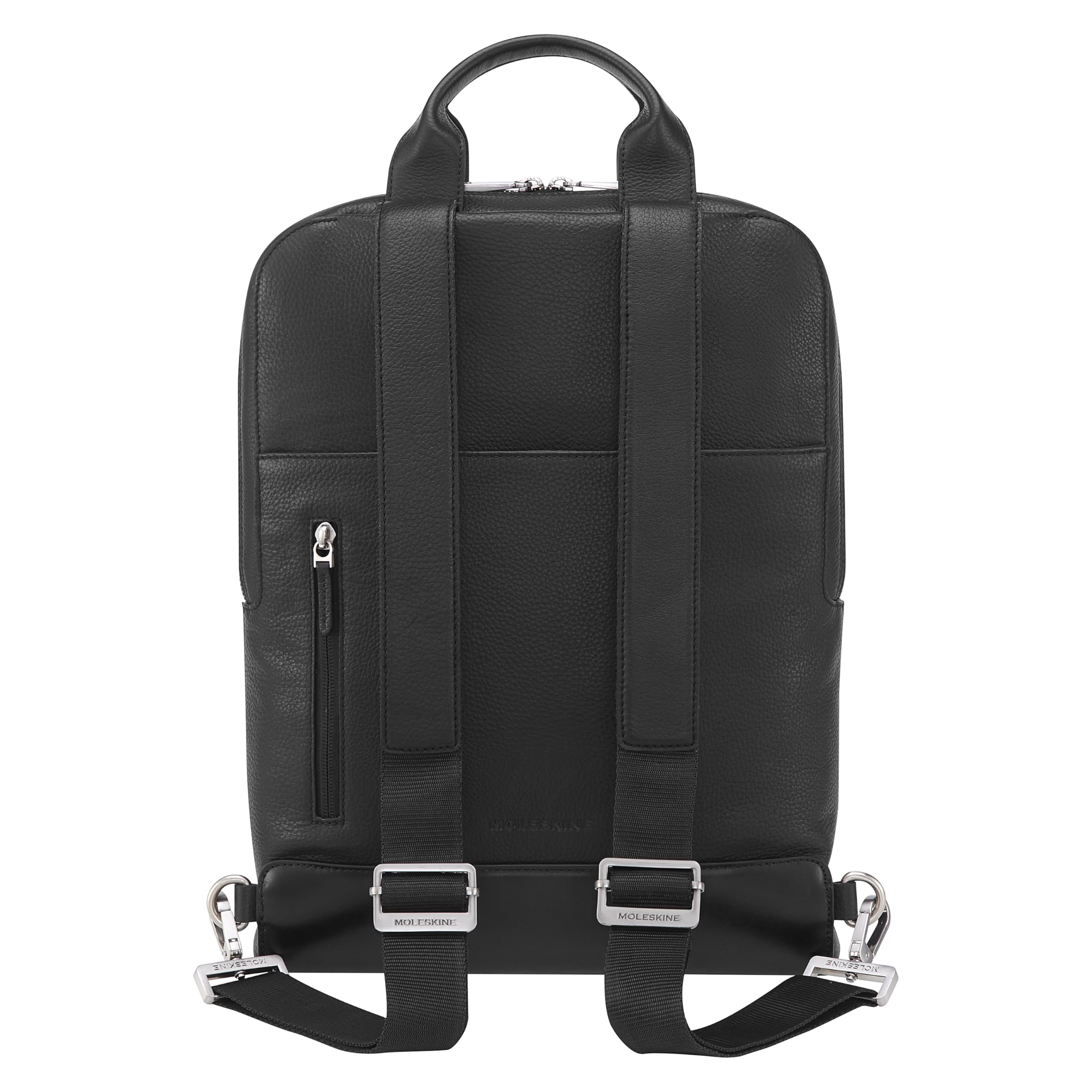 Premium Moleskine Classic Leather Laptop Bag - Vertical Business Backpack for 15
