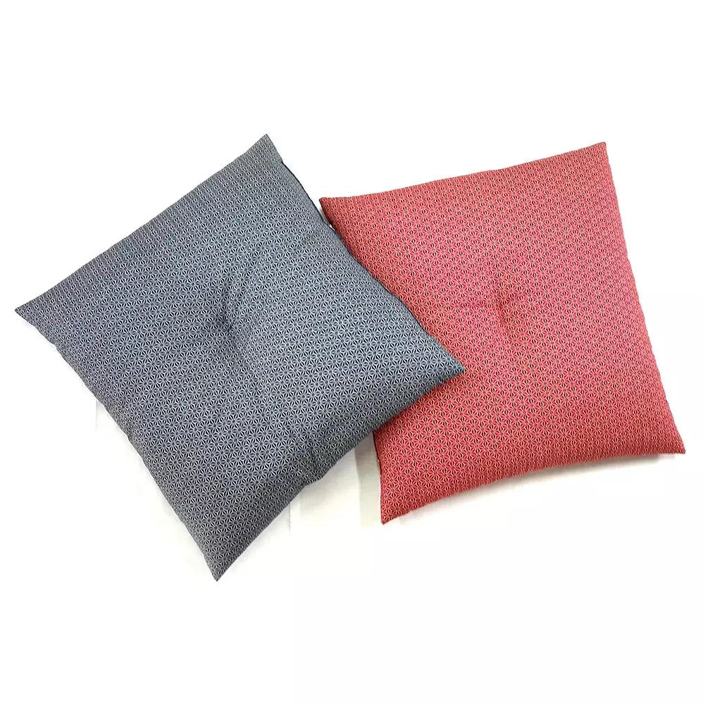 Traditional Japanese Zabuton Floor Cushion - Ikeura Asanoha Design 55x59cm - Meditation, Yoga & Tatami Mat Seating for Home Decor