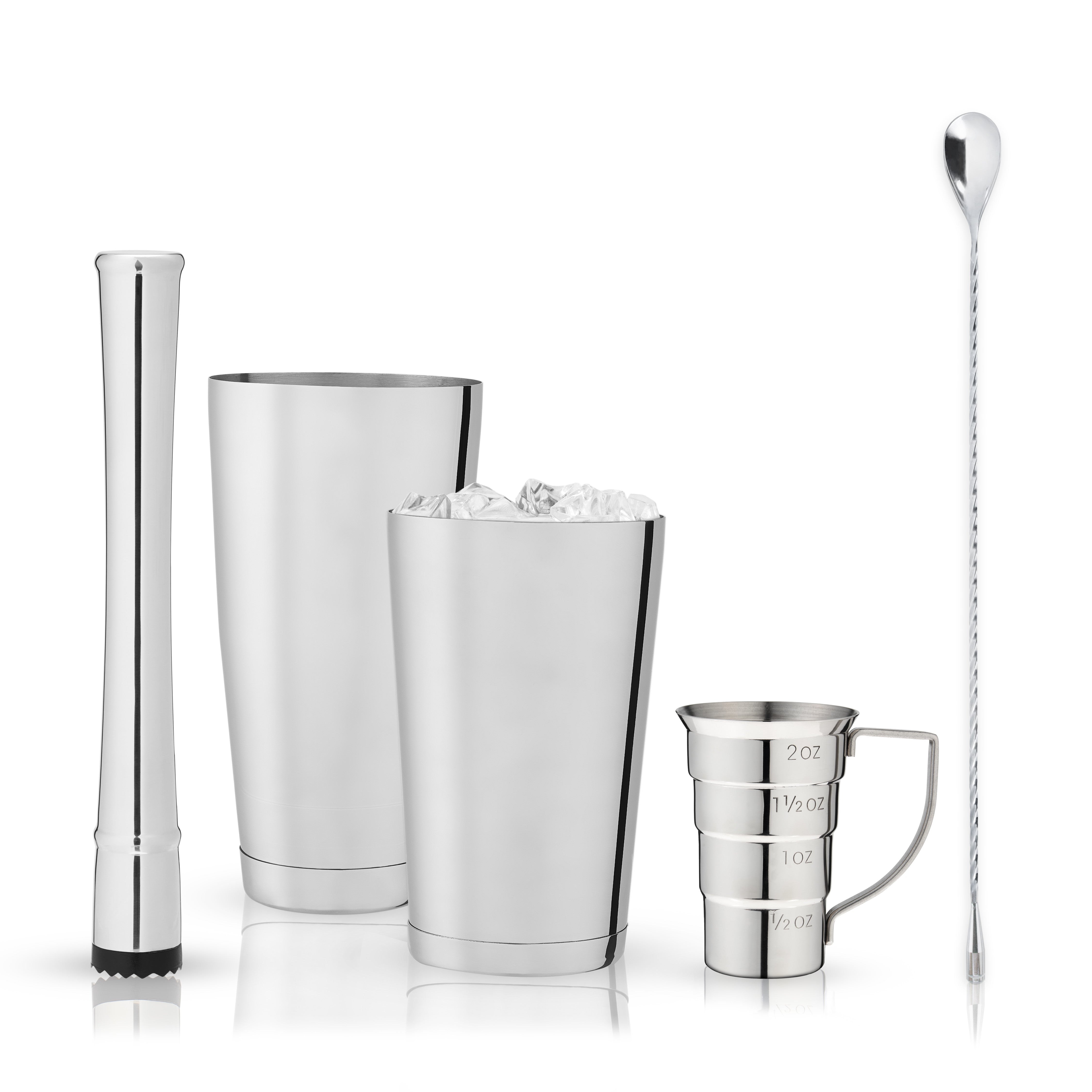 Premium Harrison Cocktail Set - 12-Piece Stainless Steel Bar Tools Kit for Mixing, Shaking & Serving - Perfect for Home Bars, Parties & Professional Bartenders