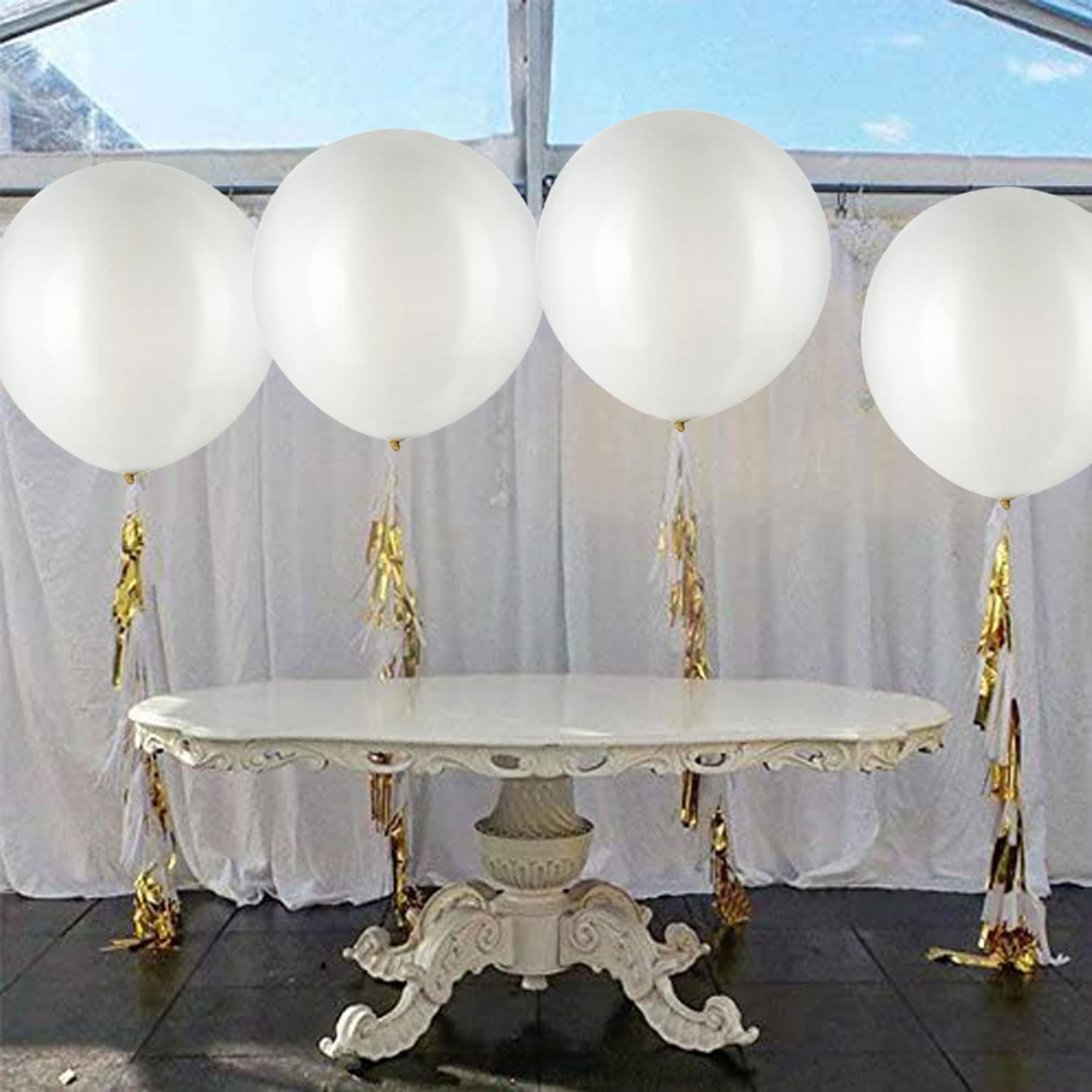 20PCS Gold & White Tissue Paper Tassels + 2PCS 36