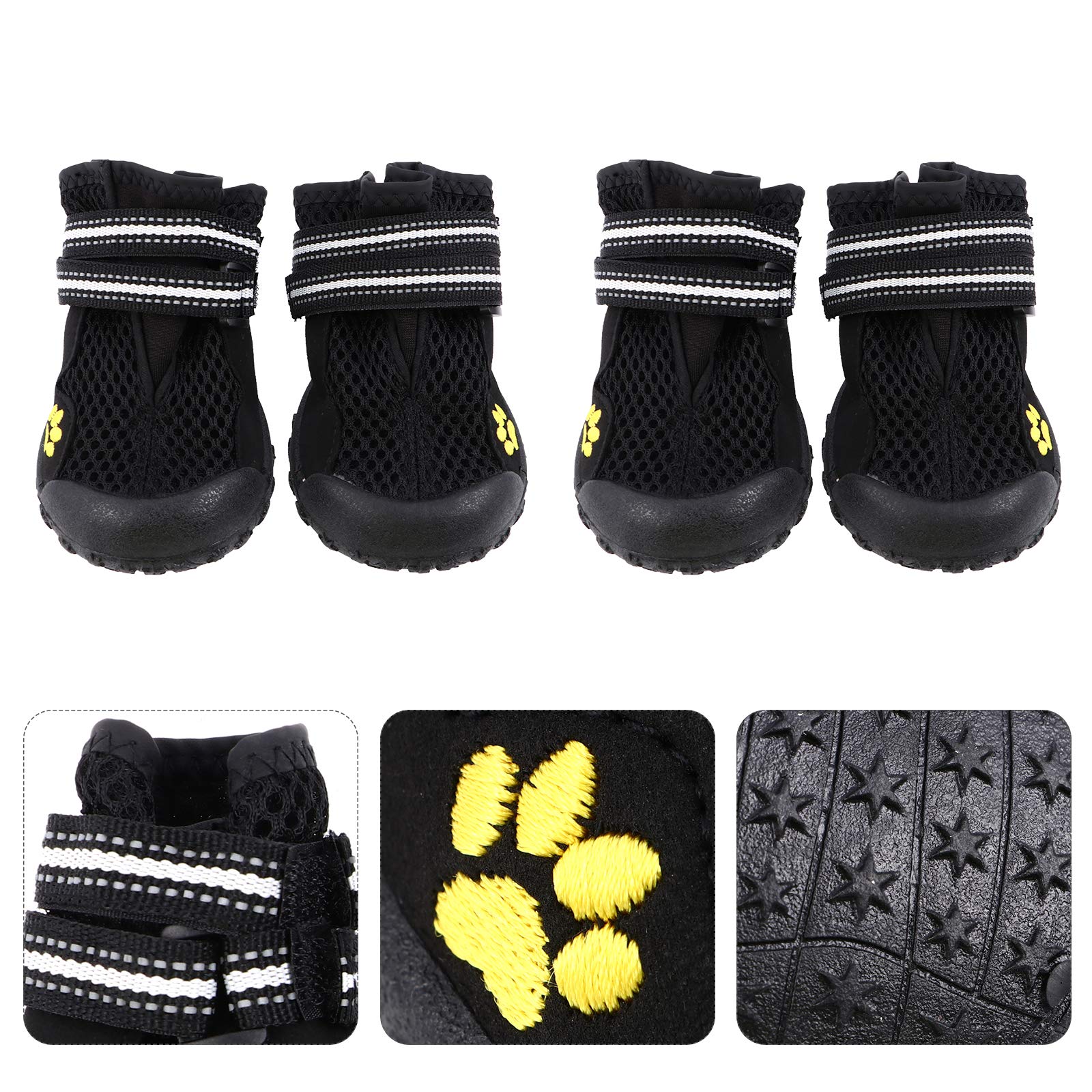 iplusmile 1 Set Dog Boots for Hiking & Snow - Non-Slip Paw Protector Shoes for Large Dogs, Waterproof Mesh Outdoor Pet Booties - Perfect for Winter, Hiking, and Rough Terrain Adventures