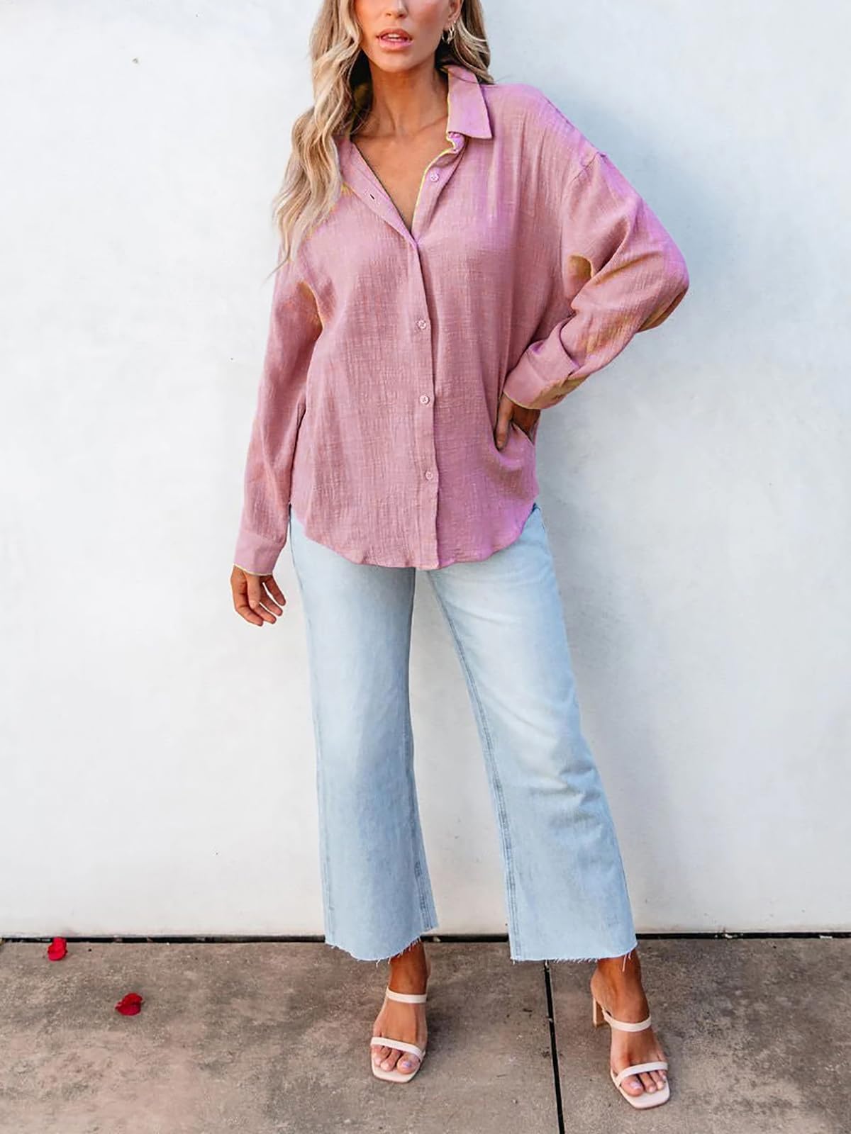 Women's Linen Button Down Shirts - Dressy Casual Long Sleeve Tops for Work, Office & Everyday Wear | Breathable & Comfortable Summer Blouse
