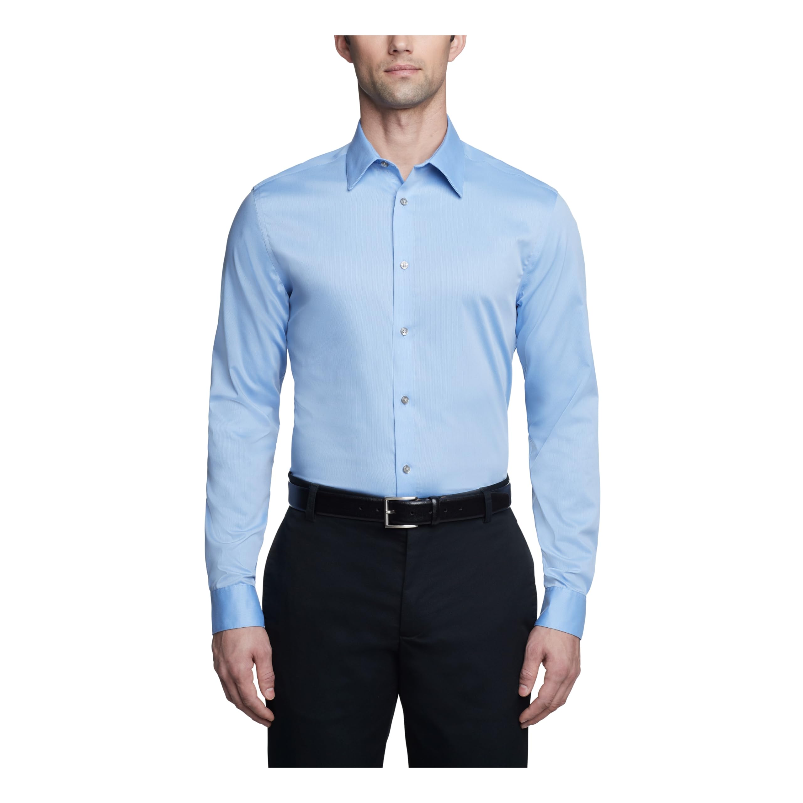 Calvin Klein Slim Fit Non-Iron Solid Dress Shirts for Men | Business & Formal Wear | Office, Interview & Special Occasion Outfits