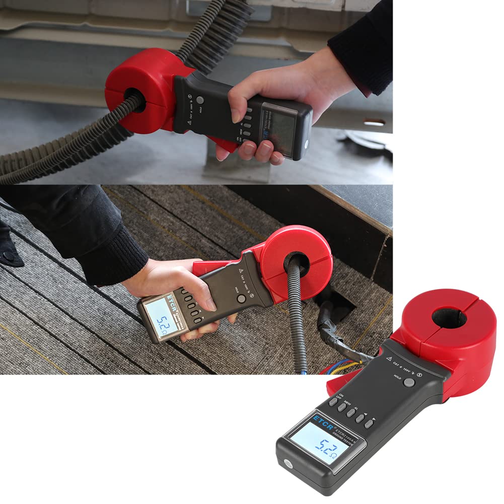 ETCR2100A+ Digital Clamp Ground Earth Resistance Tester Meter 0.01Ω-200Ω - Professional Electrical Testing Tool for Industrial Maintenance & Home Safety Inspections