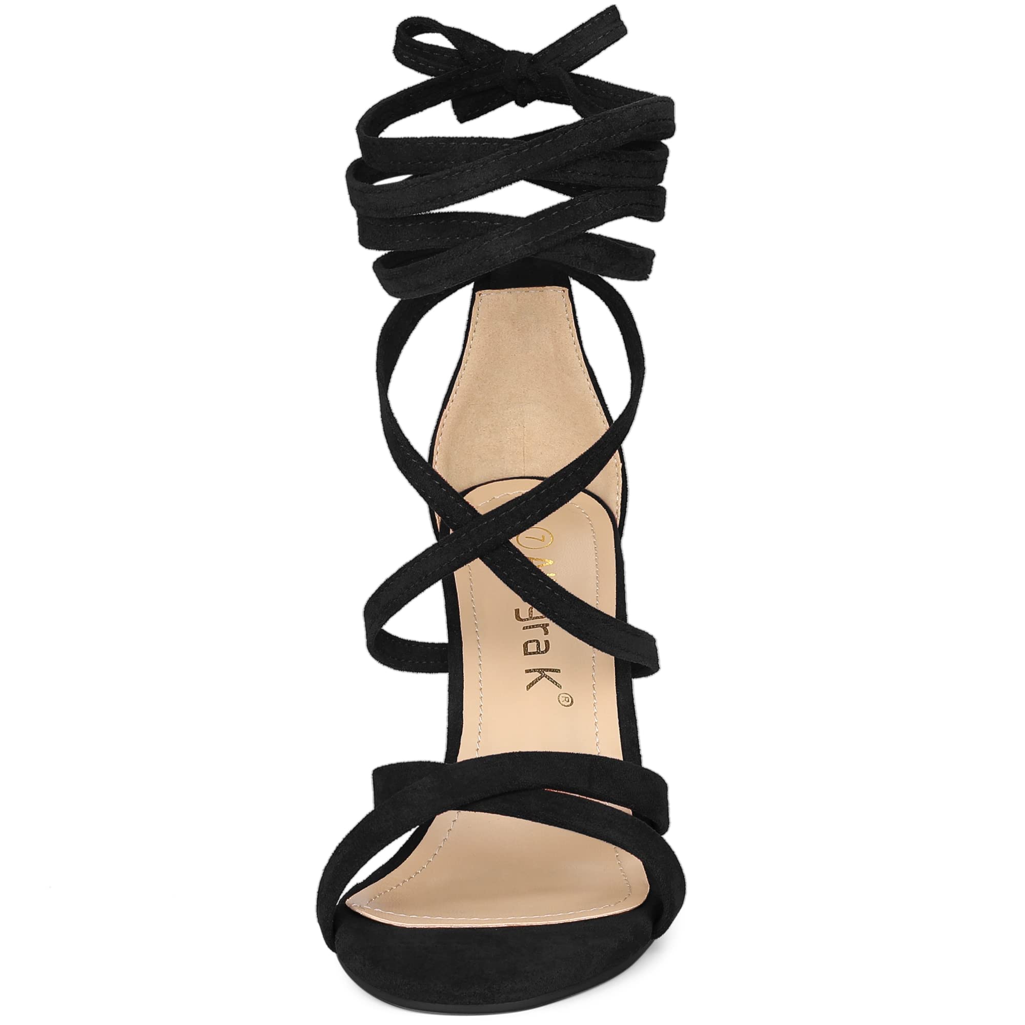 Allegra K Women's Lace Up Stiletto Heel Sandals - Sexy High Heels for Party, Wedding & Evening Wear - Comfortable Dress Shoes for Women