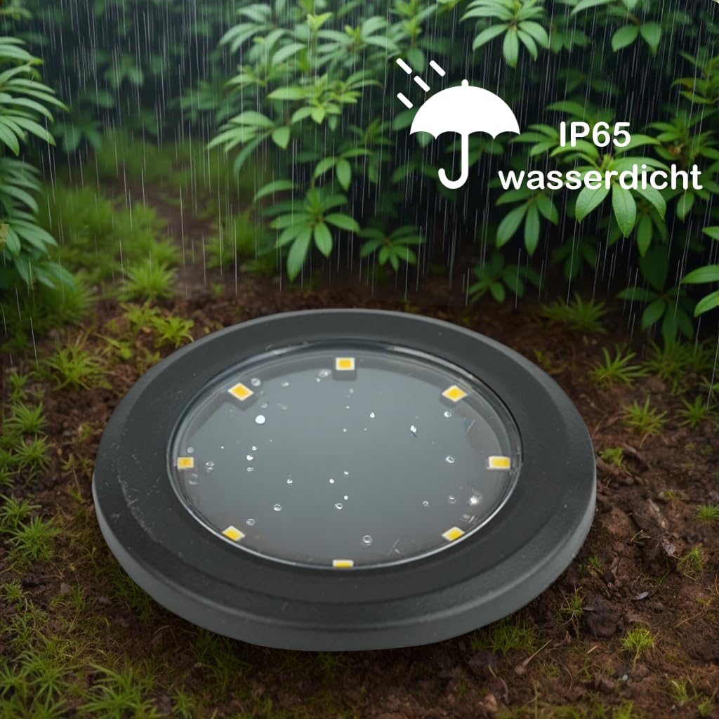 HQYNSS 8-Pack Solar LED Garden Lights, IP65 Waterproof Outdoor Solar Lights with Warm White Light - Perfect for Garden, Yard, Lawn, Pathway, Patio, and Landscape Decoration