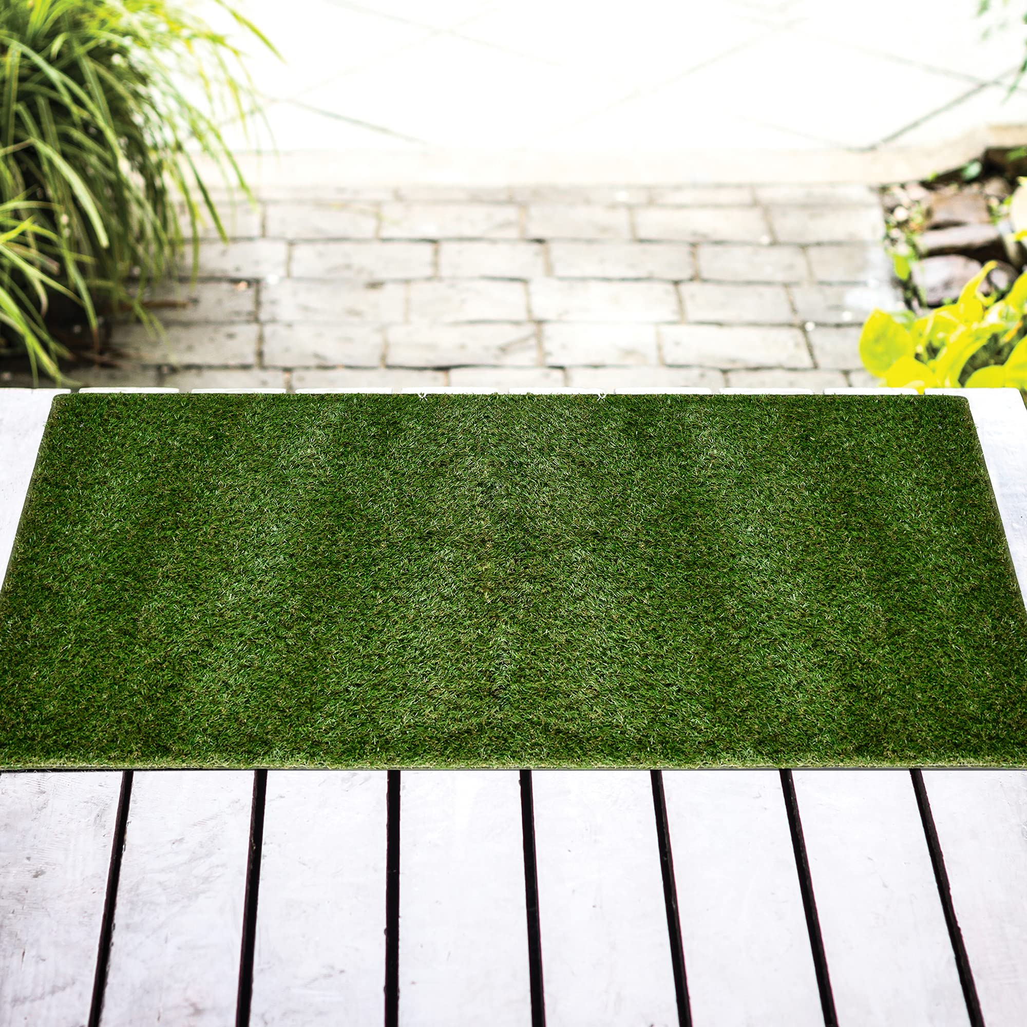 Premium 8'x10' Artificial Grass Rug - Realistic Synthetic Turf Mat with Finished Edges for Indoor/Outdoor Use - Pet Friendly, Durable Ivy Design Lawn Carpet - Perfect for Patio, Garden, Playroom & Pet Areas