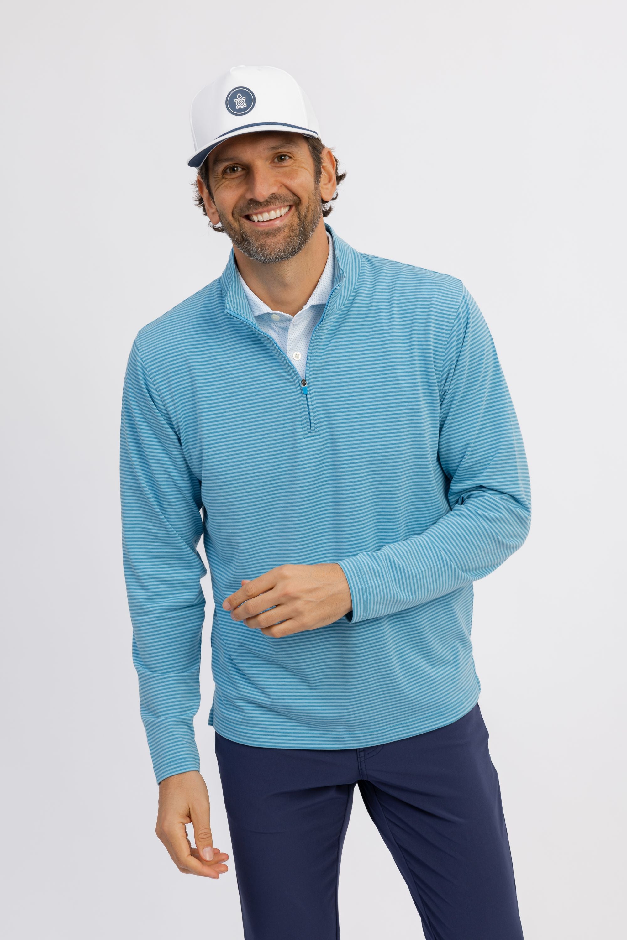 Avery Stripe Quarter Zip Pullover Sweater for Men - Lightweight & Comfortable Knit Top for Casual Wear, Office & Outdoor Activities