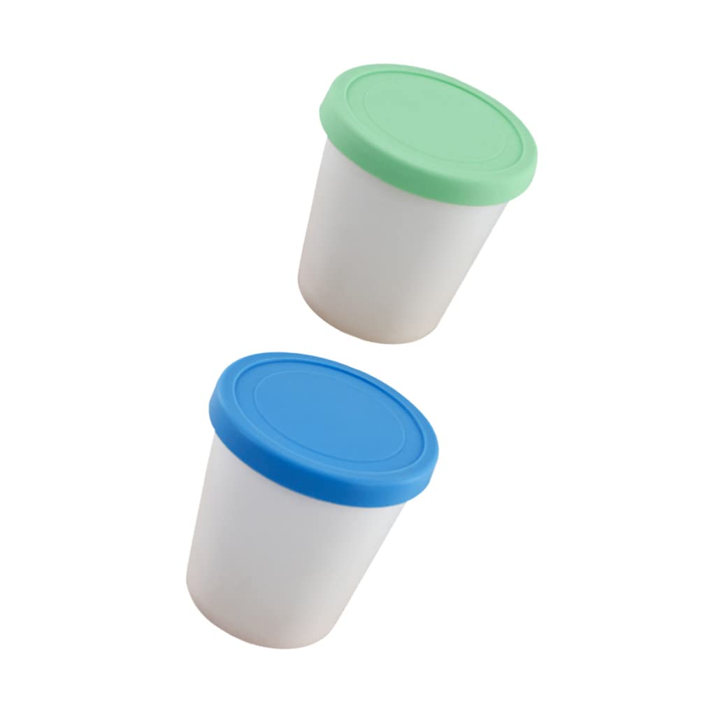 2-Pack Hemoton Round Ice Cream Cups with Lids - Reusable Freezer-Safe Dessert Containers for Ice Cream Storage, Gelato, Sorbet & Frozen Treats - Perfect for Home, Parties & Ice Cream Shops
