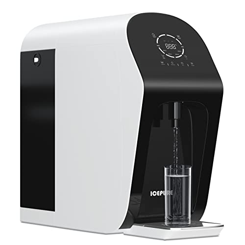 ICEPURE 4-Stage Countertop Reverse Osmosis Water Filter System - BPA Free, No Installation Required, Fast Heating & Adjustable Temperature, 5:1 Pure to Drain Ratio - Perfect for Home, Office, and RV Use