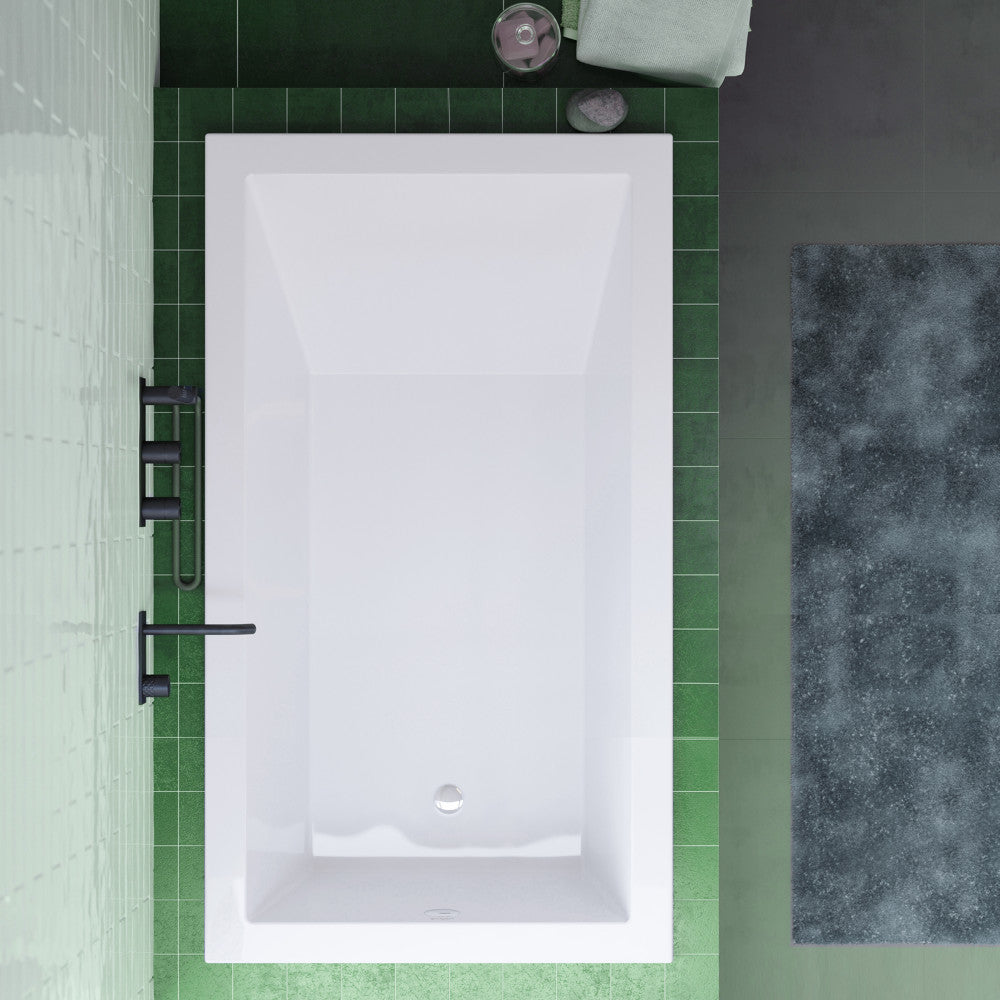 Voltaire 48 x 30 Reversible Drain Drop-In Bathtub - Freestanding Soaking Tub for Modern Bathrooms, Perfect for Spa-Like Relaxation at Home