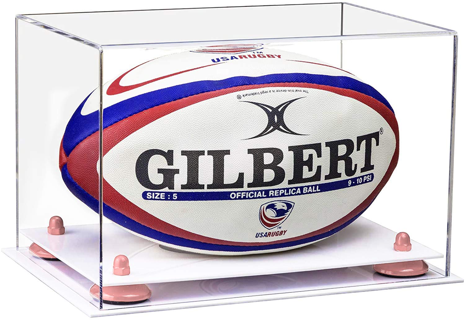 Premium Acrylic Rugby Ball Display Case - Clear Protective Showcase for Collectibles & Memorabilia - Perfect for Home Decor, Sports Trophies & Fan Collections