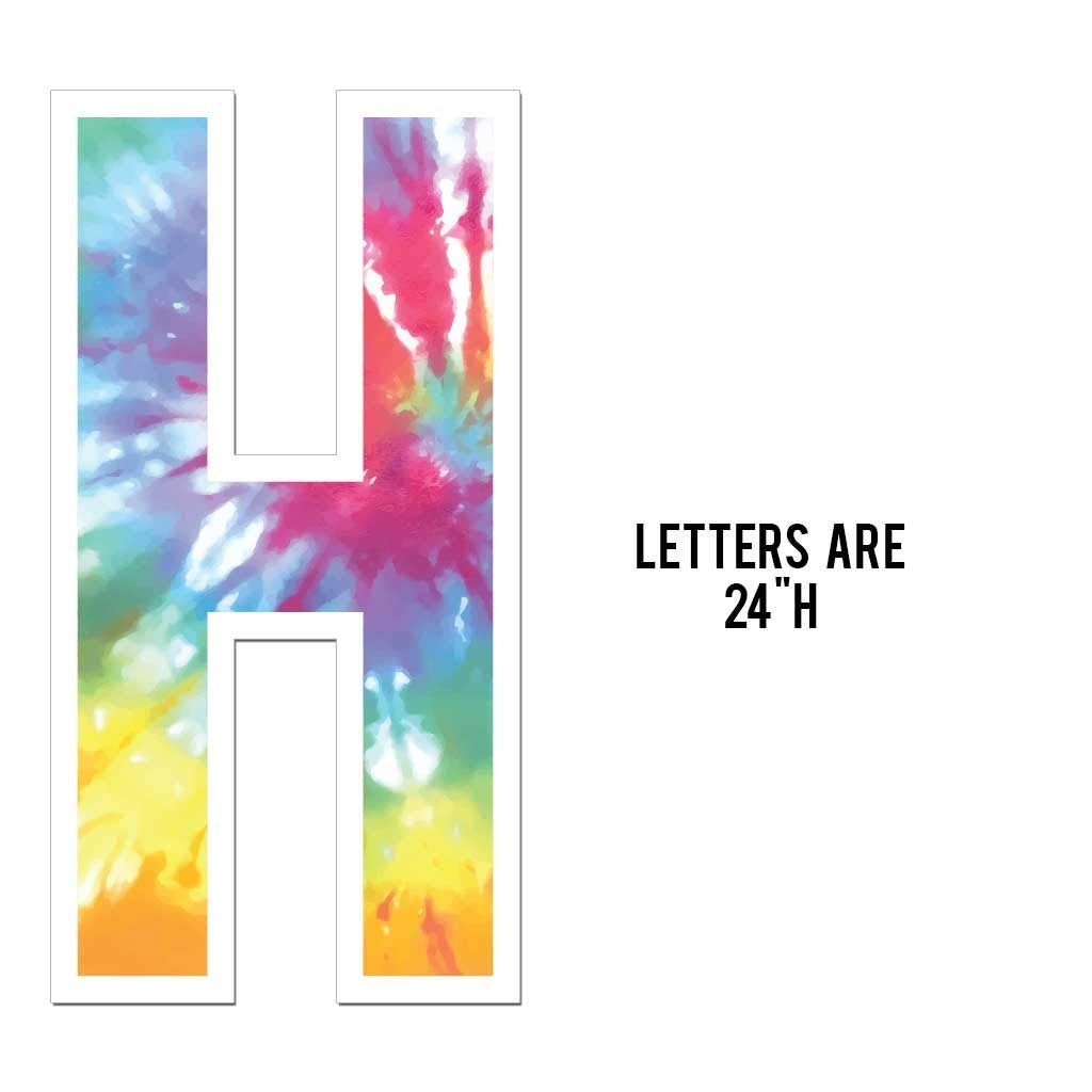 Tie Dye Happy Birthday Yard Letters Decorations - 24 Inch Large Outdoor HBD Sign with Stakes - Custom Name Option for Garden Party Decorations | Perfect for Birthday Celebrations, Backyard Parties & Outdoor Events