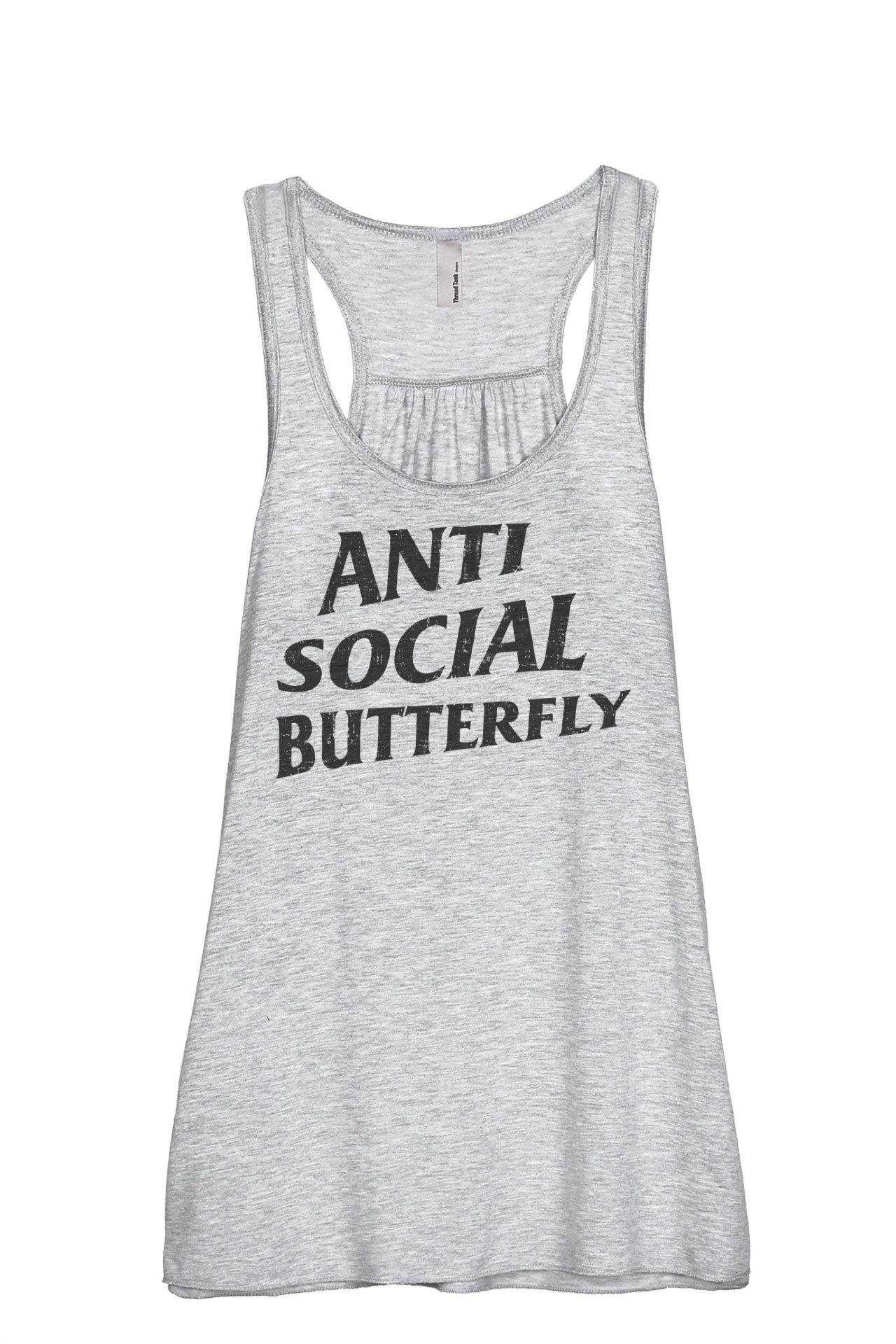 Anti Social Butterfly Women's Fashion Sleeveless Flowy Racerback Tank Top - Stylish Summer Casual Wear for Outfits & Layering