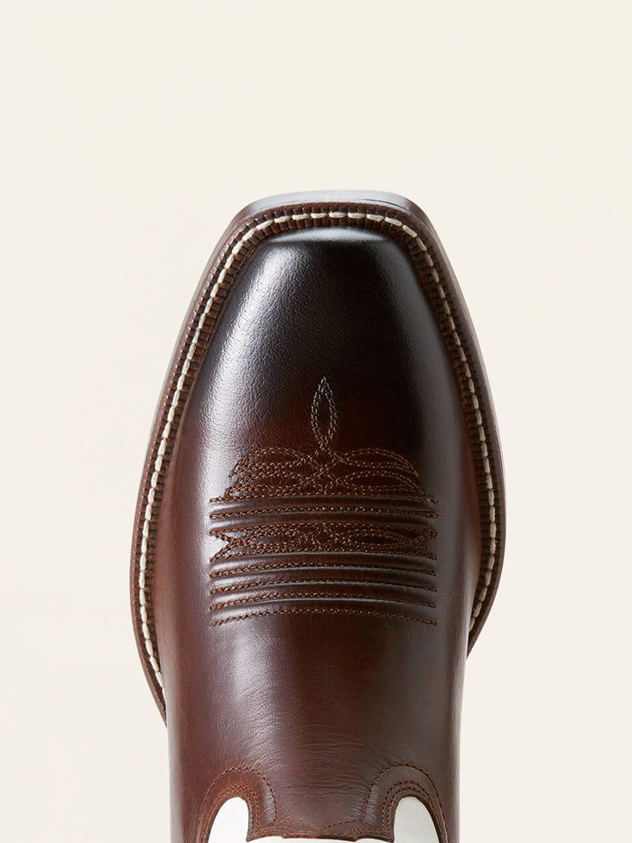 Ariat Men's Renegade Cowboy Boots - Western Work Boots for Men, Comfortable & Durable Leather Cowboy Boots in Crema Mahogany - Perfect for Ranch Work, Rodeo, and Country Fashion