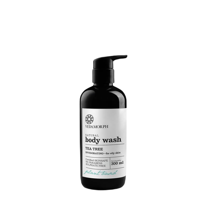 Vedamorph Tea Tree Body Wash for Men & Women - 300ml - Natural & Refreshing - Acne & Odor Control - Perfect for Daily Shower & Gym Use