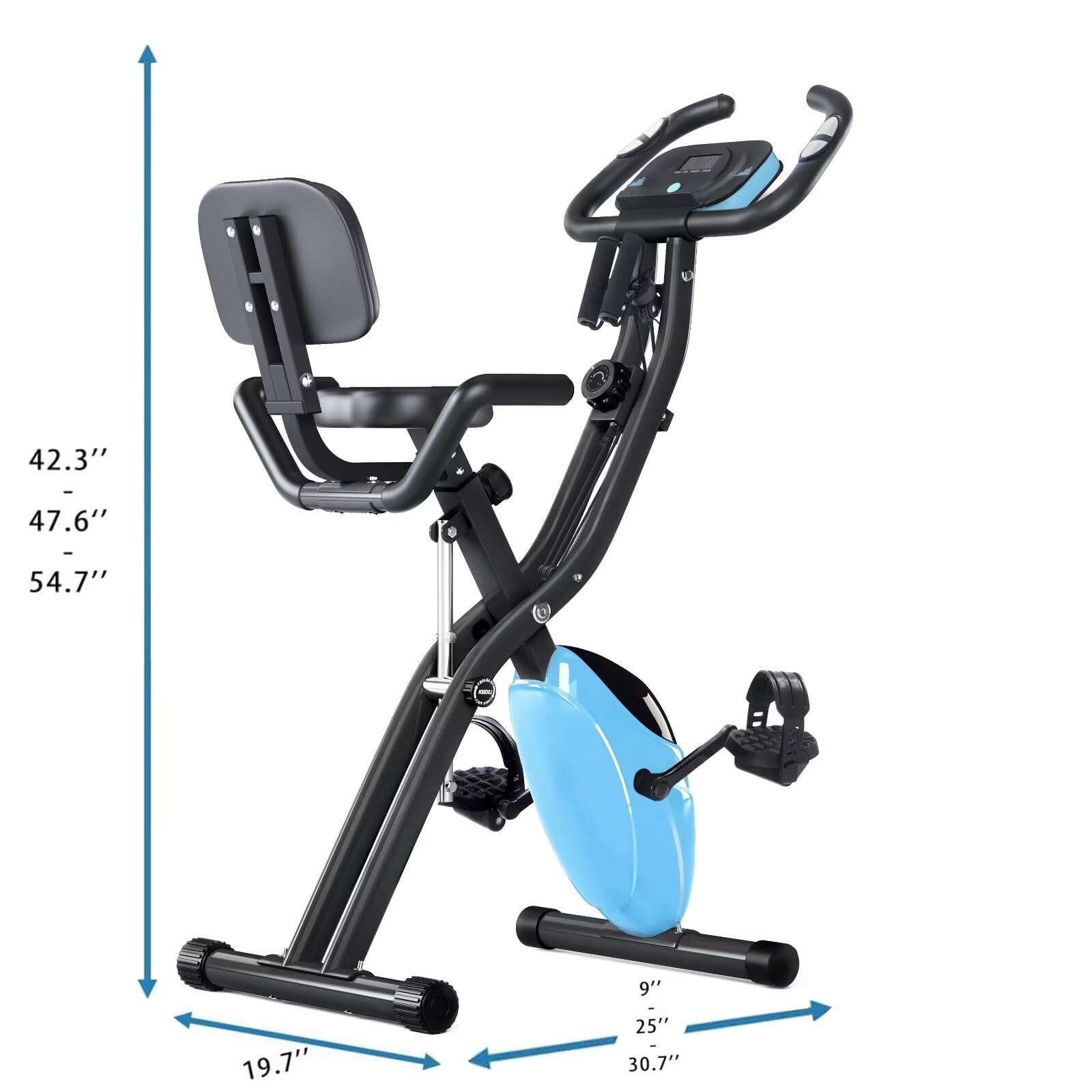 Merax Foldable Exercise Bike - 3-in-1 Magnetic Stationary Bike with 16-Level Resistance, 300LB Capacity for Home Workout | Indoor Cycling Fitness Equipment for Cardio, Weight Loss & Muscle Training