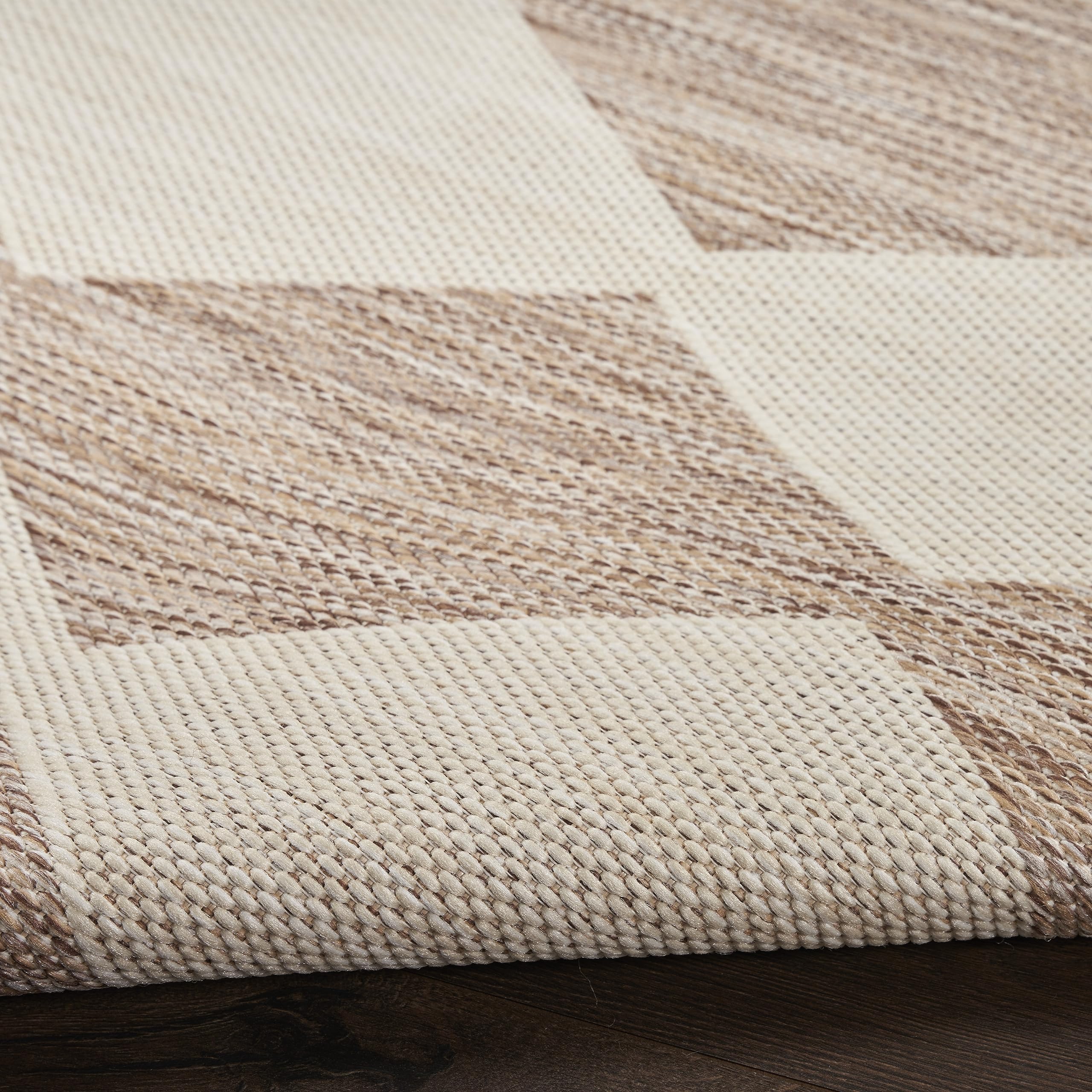 Nourison Positano 5' x 7' Indoor/Outdoor Area Rug - Beige, Easy to Clean, Non-Shedding for Bedroom, Living Room, Dining Room | Perfect for Backyard, Deck & Patio Use (5x7)