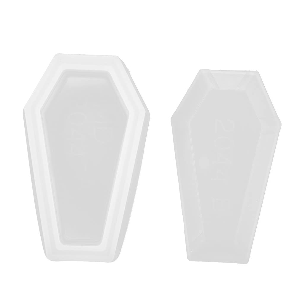 Agatige Coffin Box Mold - Crystal Epoxy Resin Silicone Jewelry Storage Box & Flower Pot DIY Craft Kit (2044A Coffin + B Type Cover) - Perfect for Handmade Jewelry, Resin Art, and Home Decor Projects