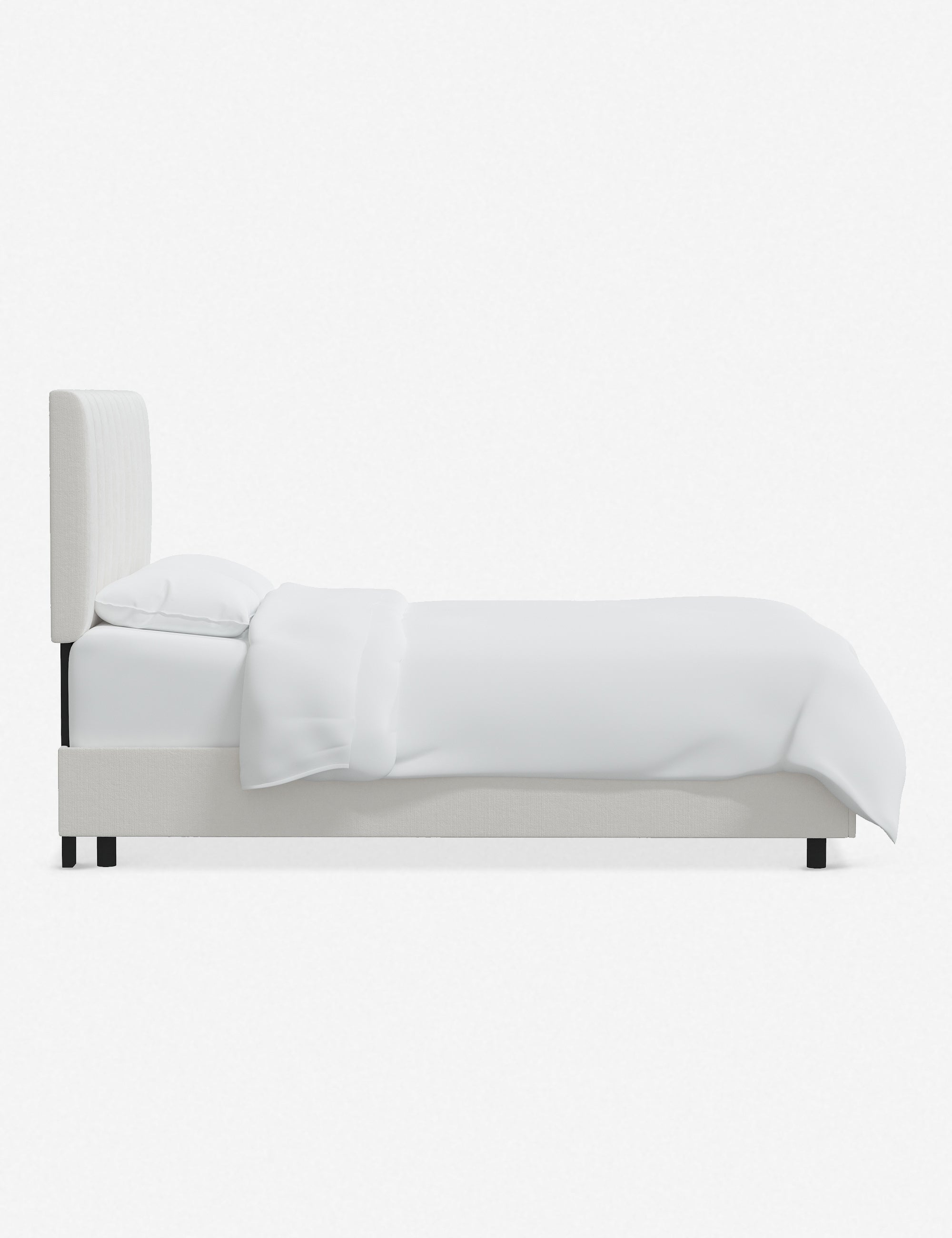 Stylish and Comfortable Aliyah Bed - Queen Size Platform Bed Frame with Upholstered Headboard - Perfect for Modern Bedrooms, Guest Rooms & Small Spaces