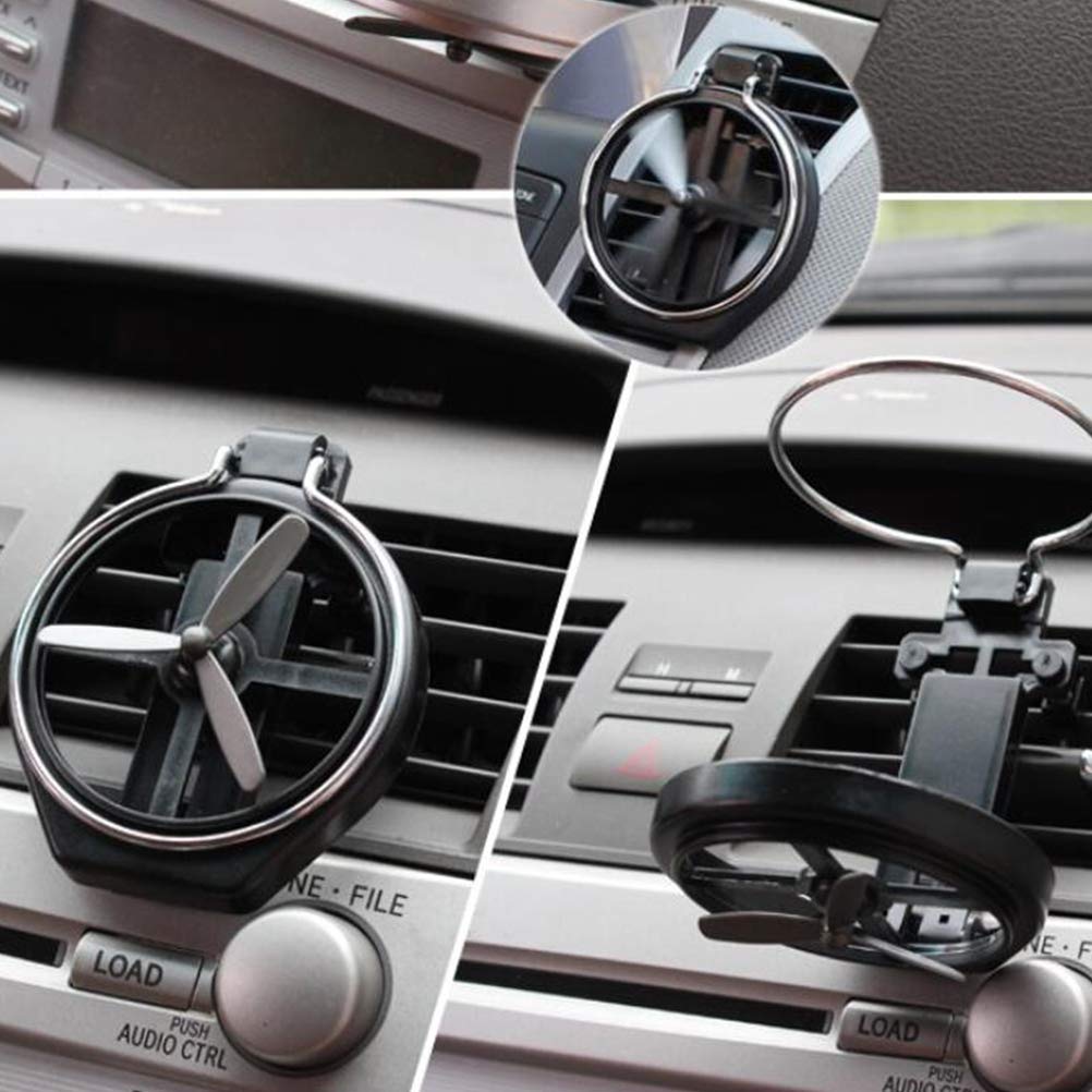 BESPORTBLE 2Pcs Car Folding Beverage Rack with Outlet Fan - Black Cup Holder & Summer Cooling Fan for Car, Perfect for Road Trips and Daily Commutes