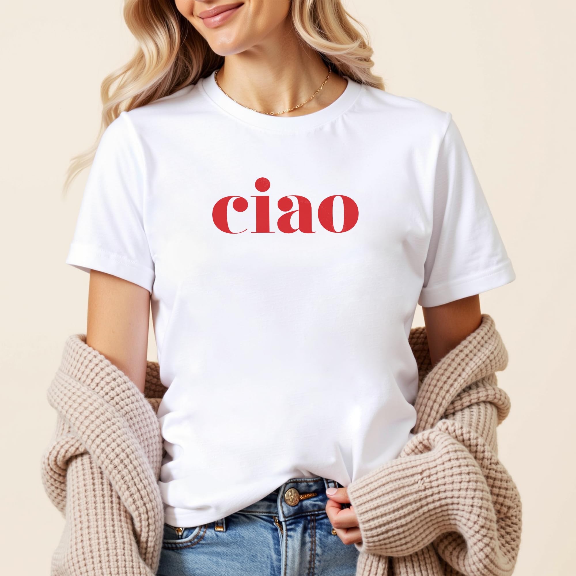 Ciao Bella Italian Hello T-Shirt - Softstyle Unisex Cotton Tee with Italian Greeting - Perfect for Travel, Gifts & Casual Wear