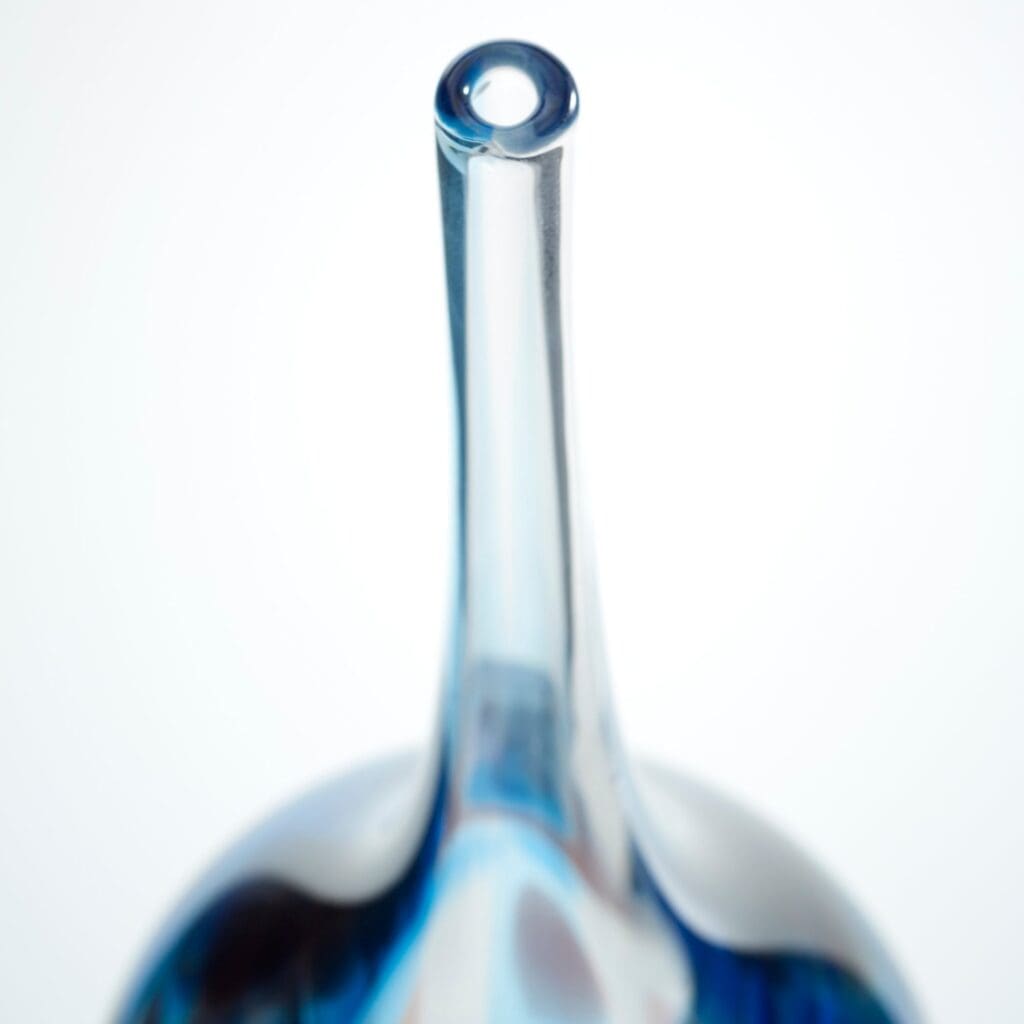 Cyan Design 10337 Pandora Vase - Small Amber & Blue Handmade Glass Decorative Vase for Home Decor, Wedding Centerpiece, Gift Idea